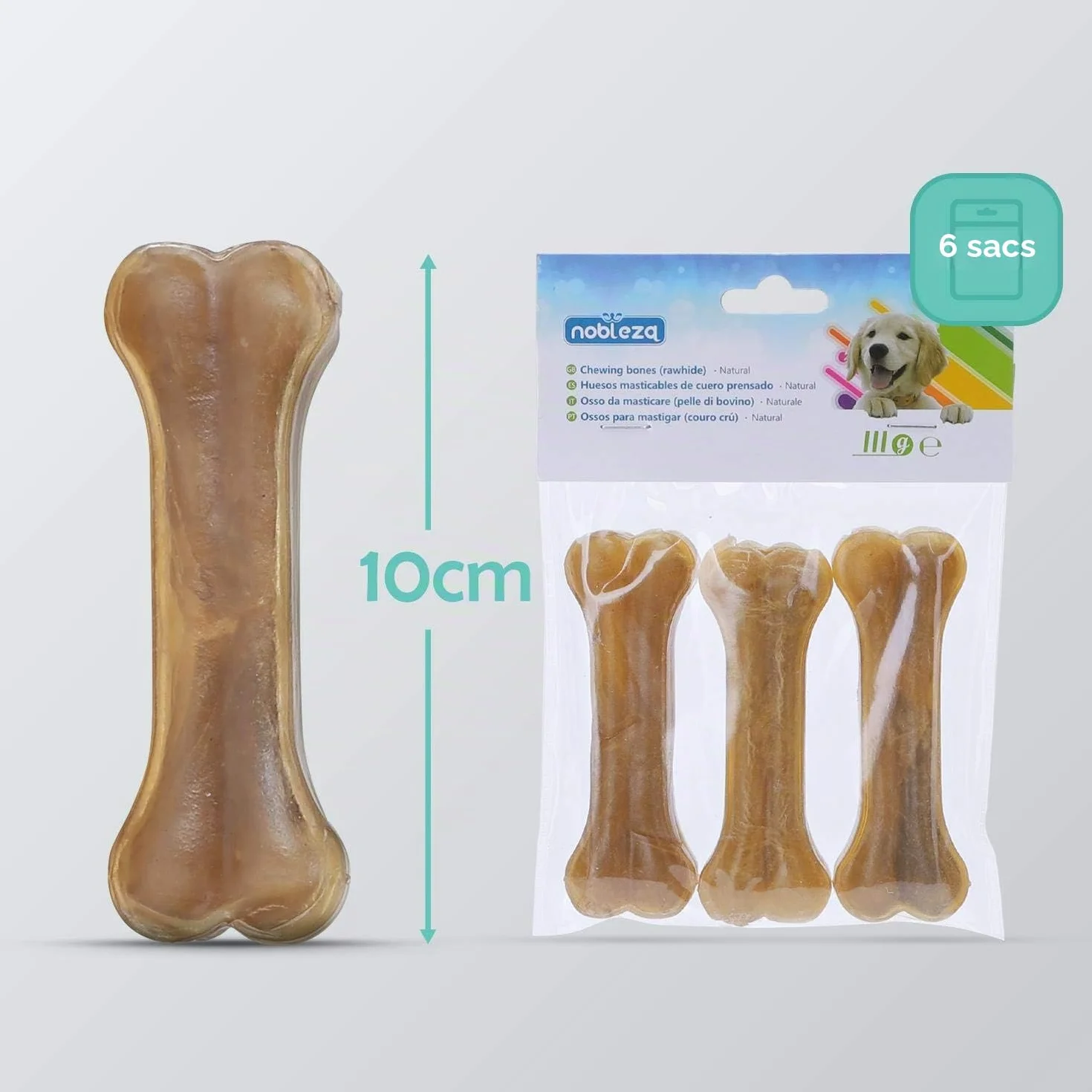 Os Pure Pressé pour Chien Nobleza 660g 10cm Pack de 18