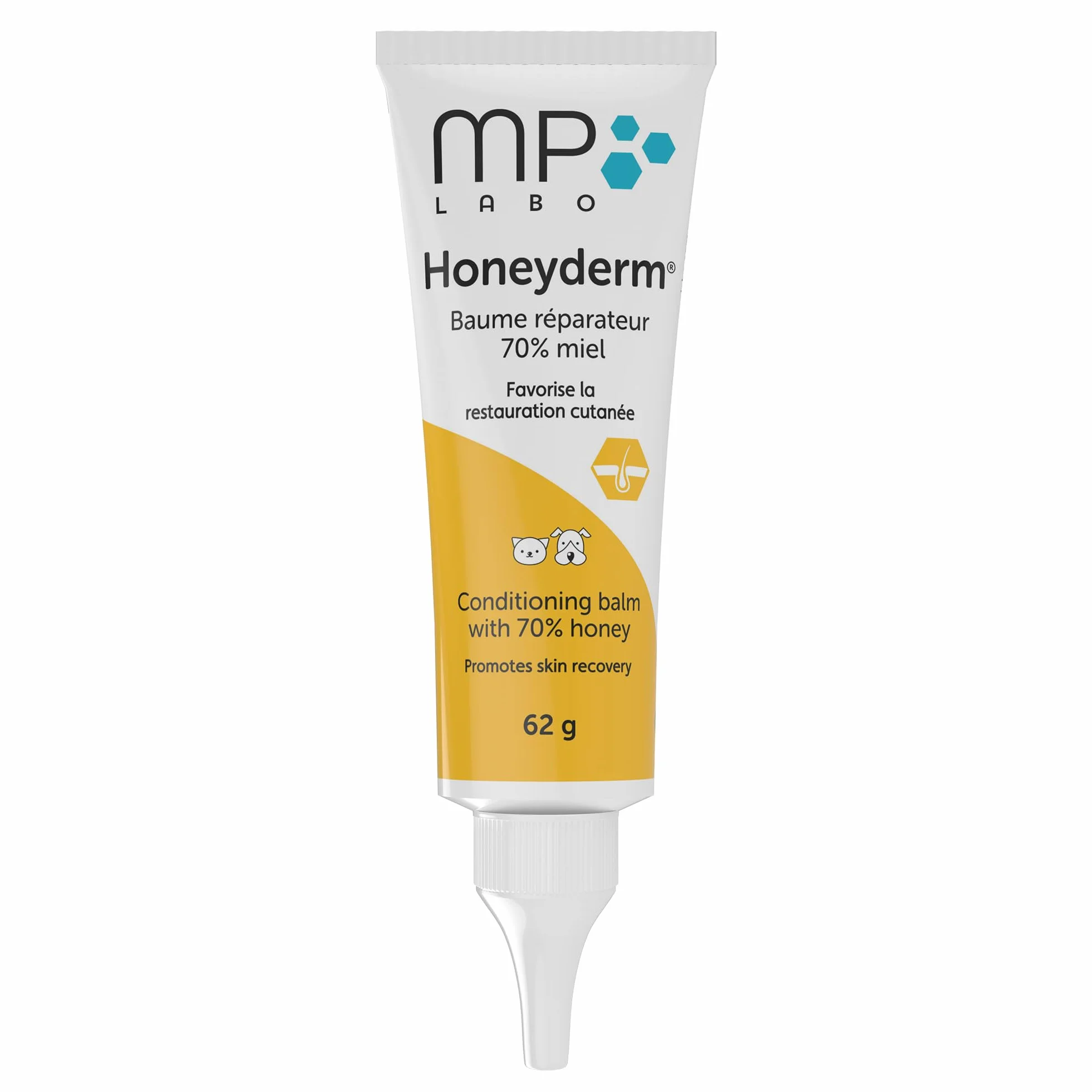 MP Labo Honeyderm Baume Réparateur 62g 70% Miel Chien Chat Acide Hyaluronique Vitamines A E Beurre Karité Aloe Vera Huile Lavande