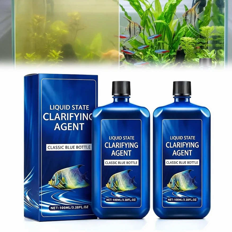 Clarificateur d'eau pour Aquarium À Action Rapide, 2026 Nouve Conditionneur Eau Aquarium, Naturel, Respectueux des Plantes, sans Danger pour Les Poissons, Efficace Toute L'année (2)