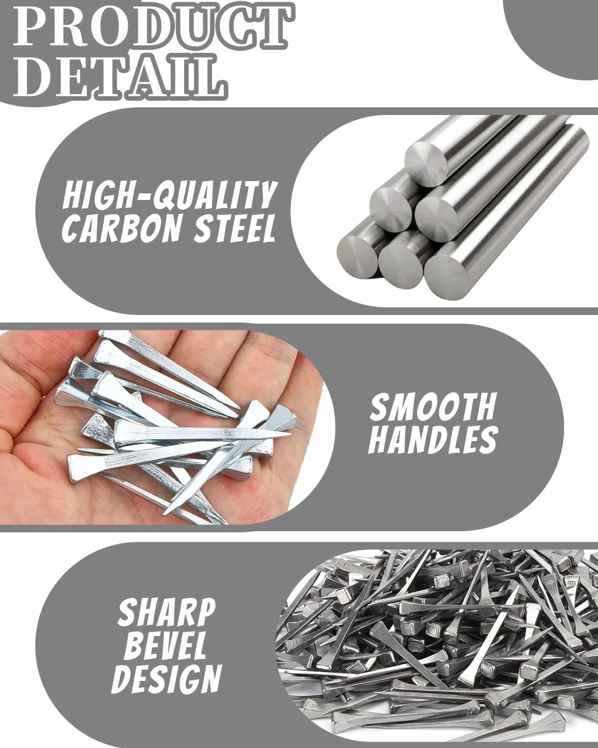 Clous Fer Cheval Acier Stable Horseshoe Nail Outil équipement Cheval Fabrication Traction Chaussure Paume Sabot