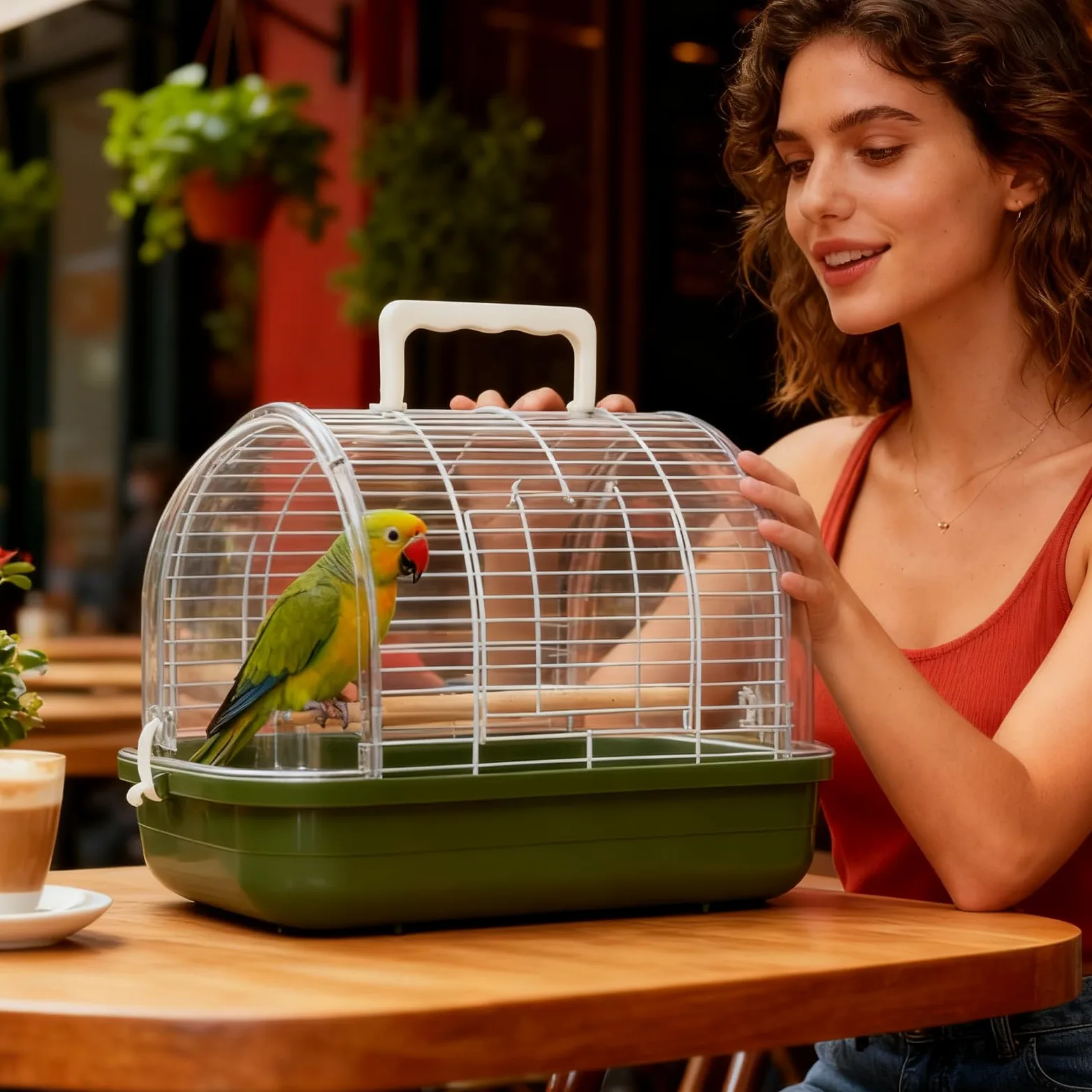 Transporteur d'oiseaux Boîte De Transport avec Un Perchoir Debout Et Une | Cage de pour Oiseaux pour Perruche, Canari, Calopsitte, Conure et Dragon Barbu