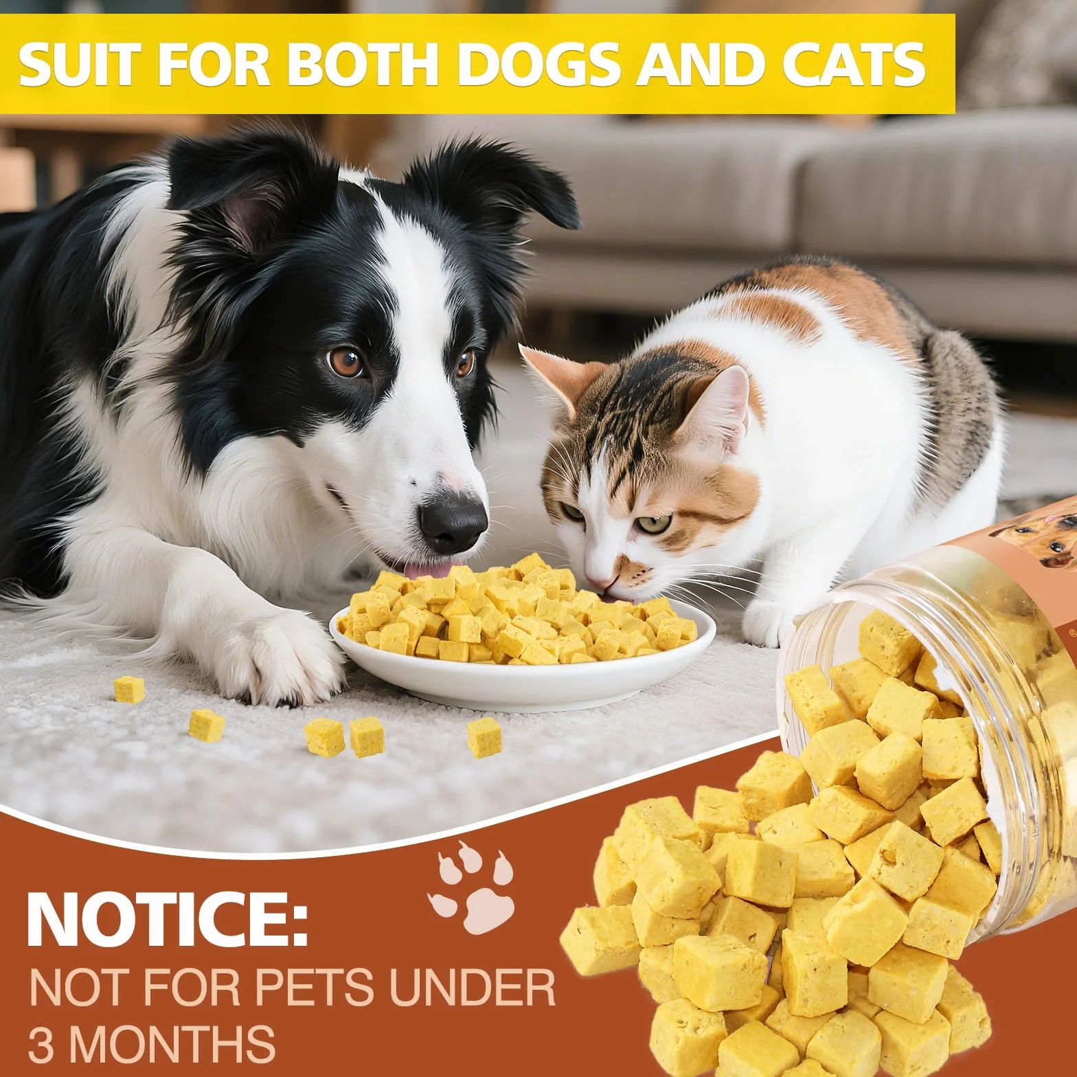 Friandises Lyophilisées pour Chats et Chiens 100g 100% Poulet et Potiron Riche en Protéines sans Additifs