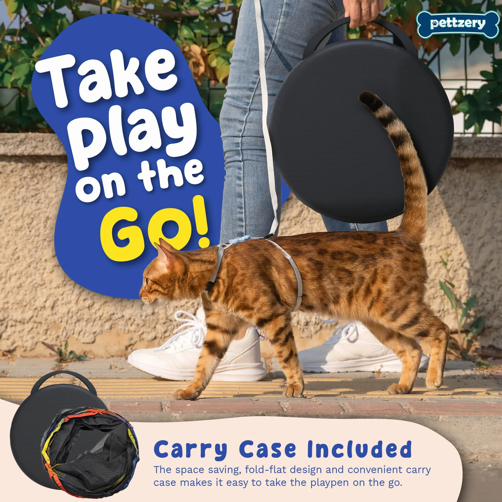 Enclos d'extérieur pour Chat Tente Portable Parc fermé Tunnel pour Chats et Petits Animaux