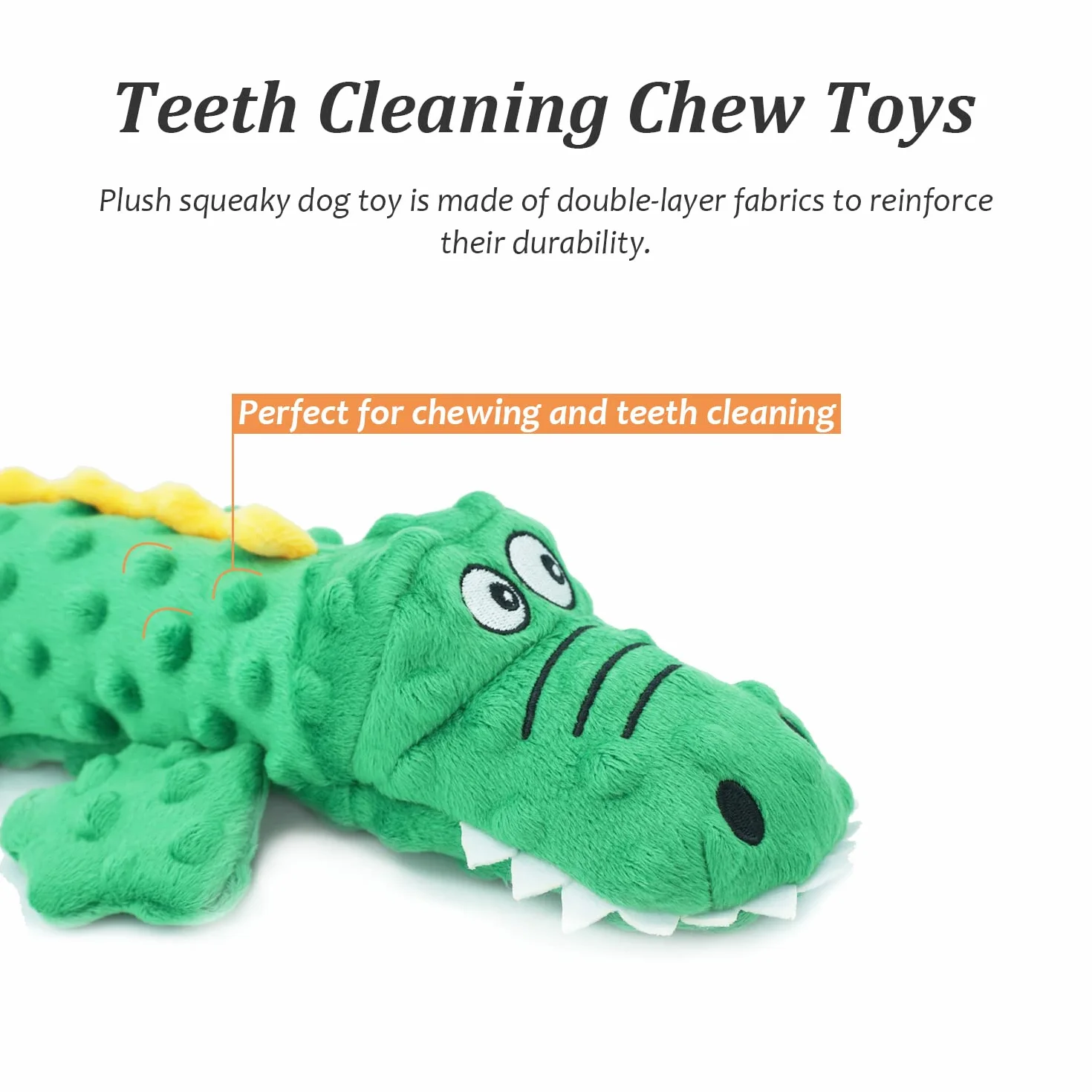 Jouets Sonores en Peluche pour Chiens, Crocodile à Mâcher Sécuritaire, Vert