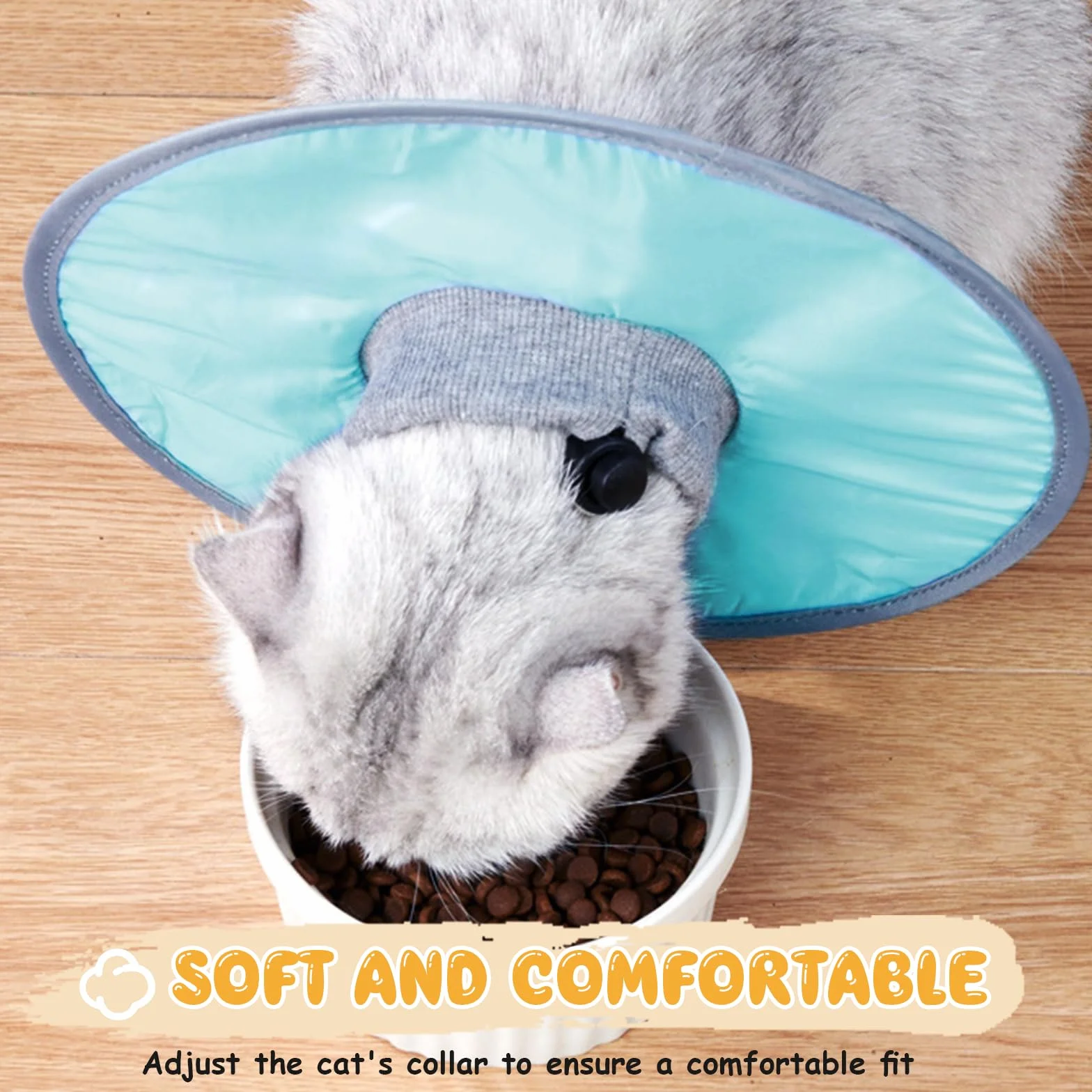 Collerette Chat Anti Lechage Souple Imperméable Ajustable Pliable pour Chat Chaton