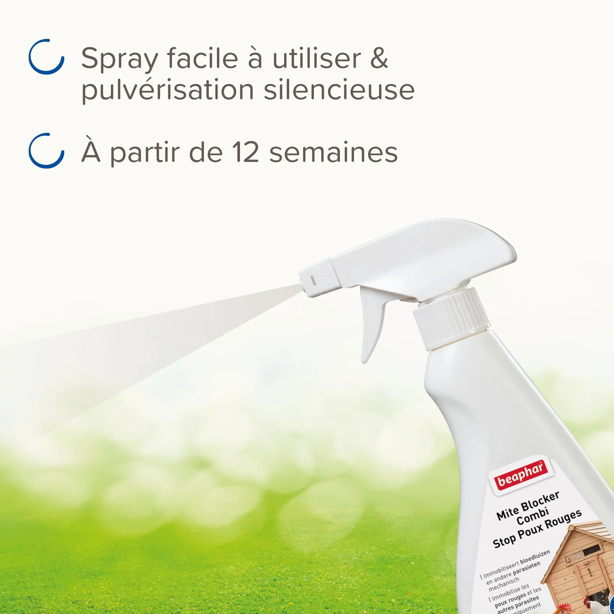 Beaphar Spray Stop poux Rouges 500ml – Immobilise les poux rouges et parasites mécaniquement