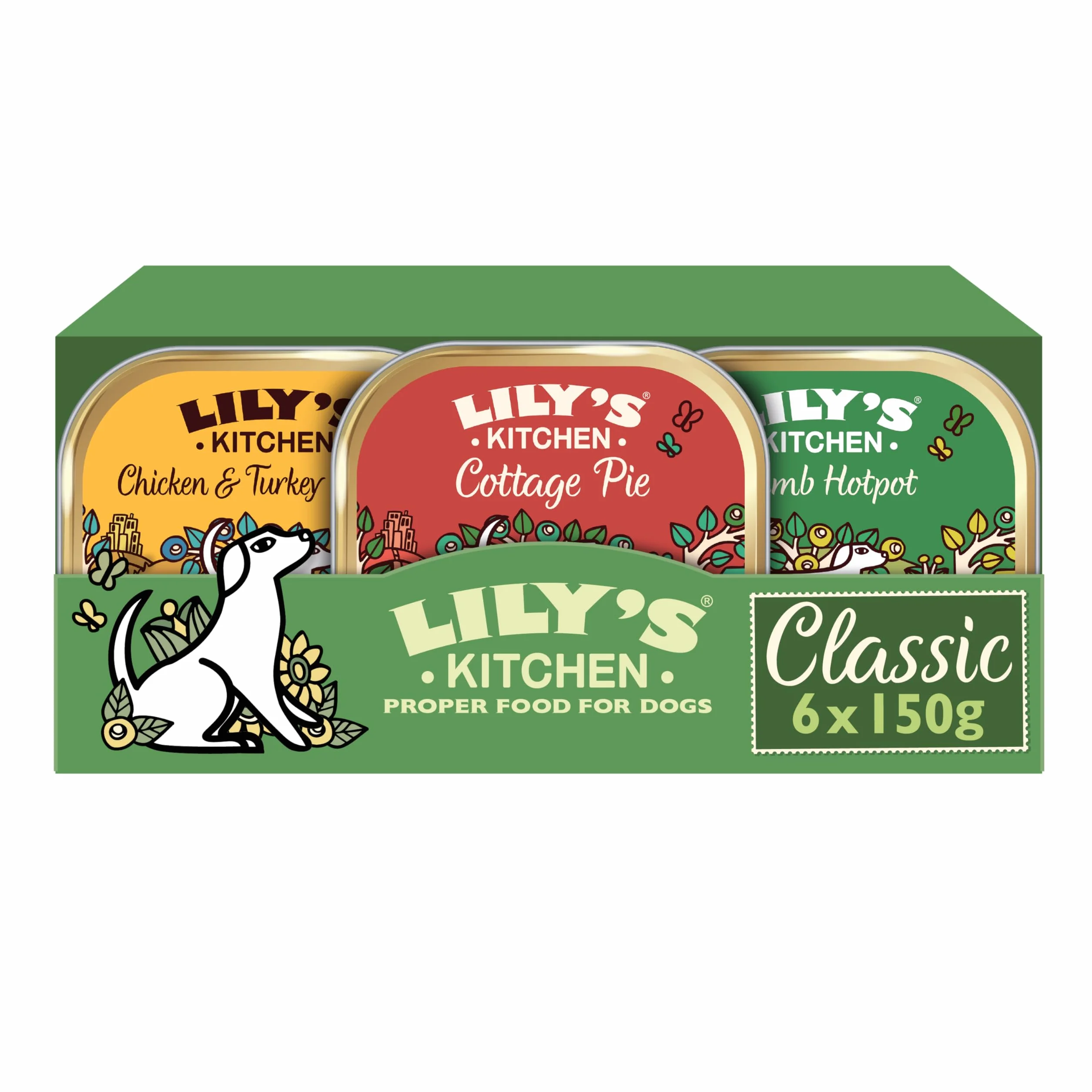 Lily's Kitchen Aliment humide naturel pour chiens adultes Dîner classique multipack 6 x 150g