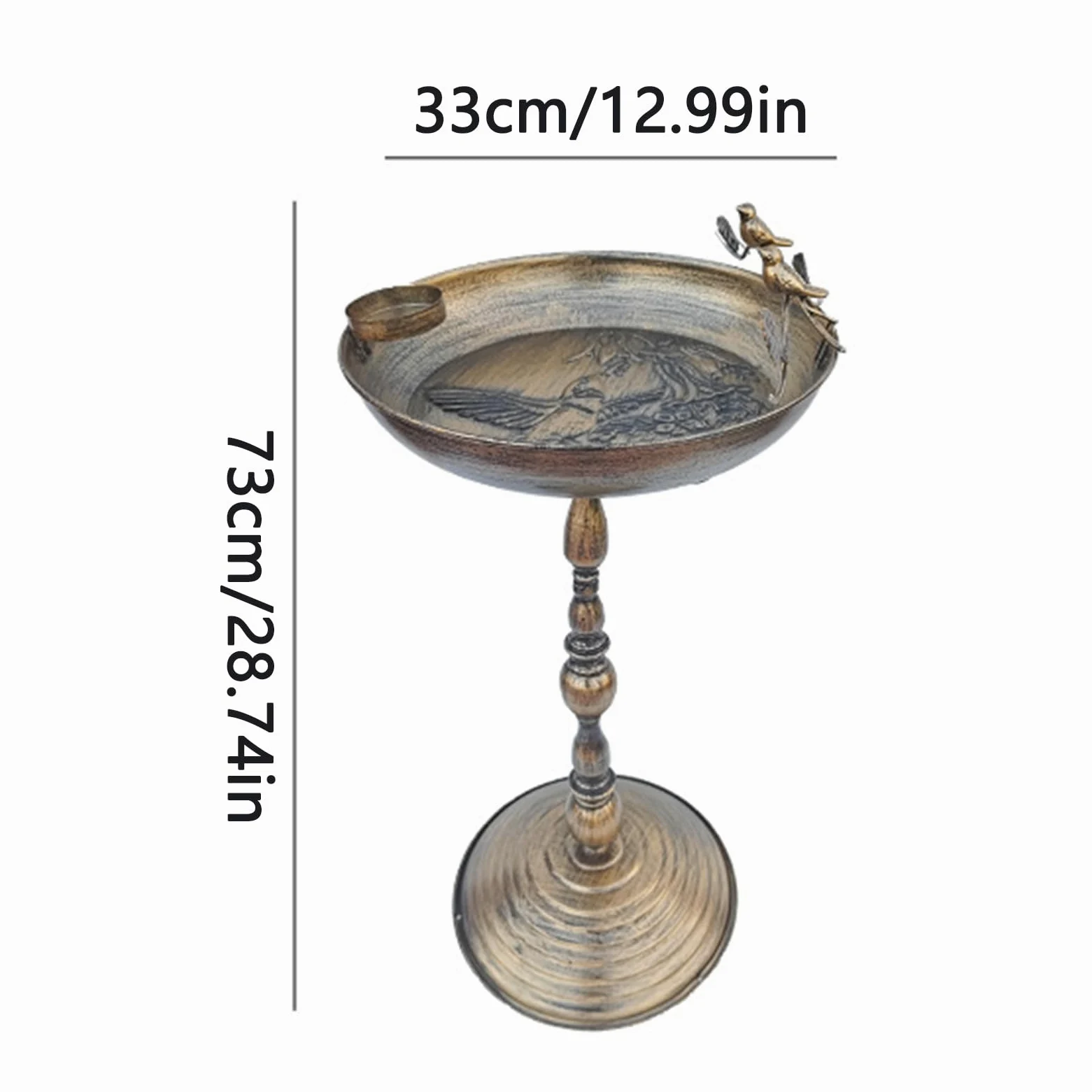 Bain d'oiseaux Extérieur | Fontaine À Oiseaux sur Pied pour Jardin - Bassin en Fer Forgé avec Plateau De Nourriture, Décoration pour Terrasse, Jardin, Balcon Et Cour
