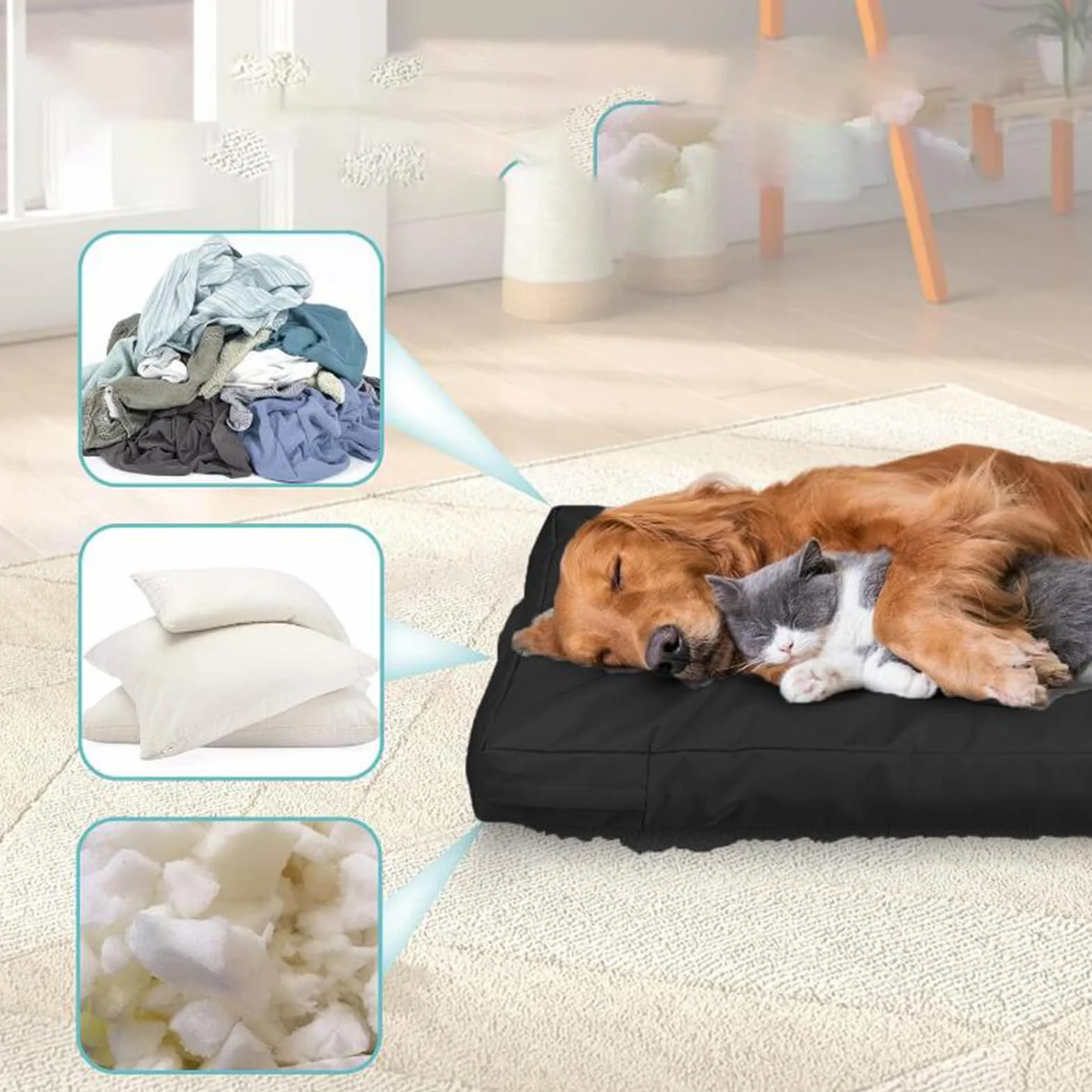 Housse de Rechange Imperméable pour Lit Chien, Housse Protection Cage Chien, Tissu Imperméable, Remplacement Matelas, XL