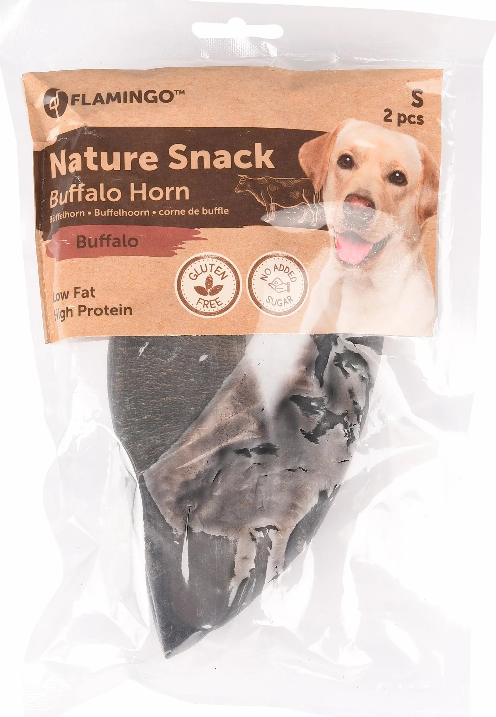 Flamingo Friandise Chien Corne de Buffle Petite 260g Snack Naturel Mastication Durable