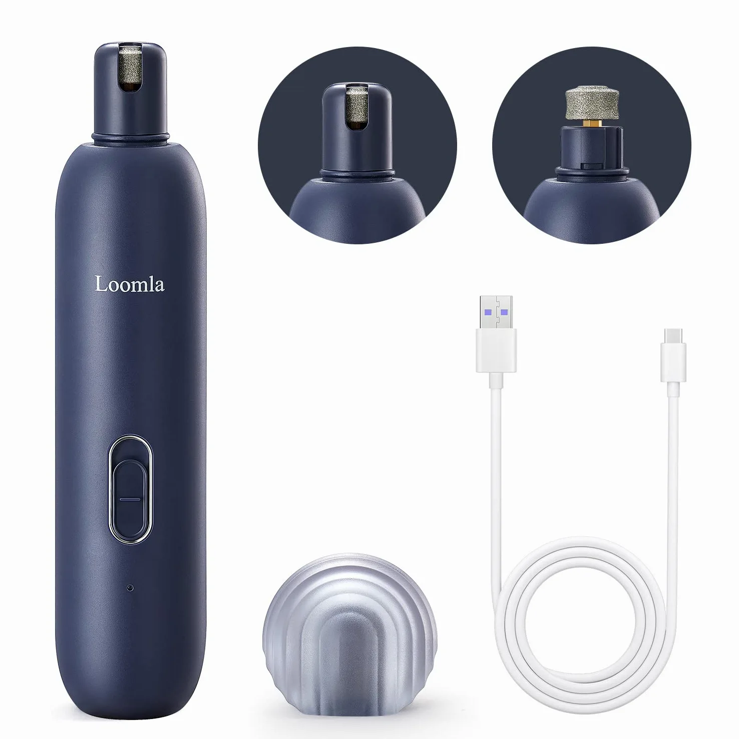 Broyeur à Griffes pour Chiens, Chats et Petits Animaux, toiletteur Professionnel avec 3 Pointes de meulage interchangeables, Faible Vibration et Fonctionnement Silencieux, Rechargeable par USB