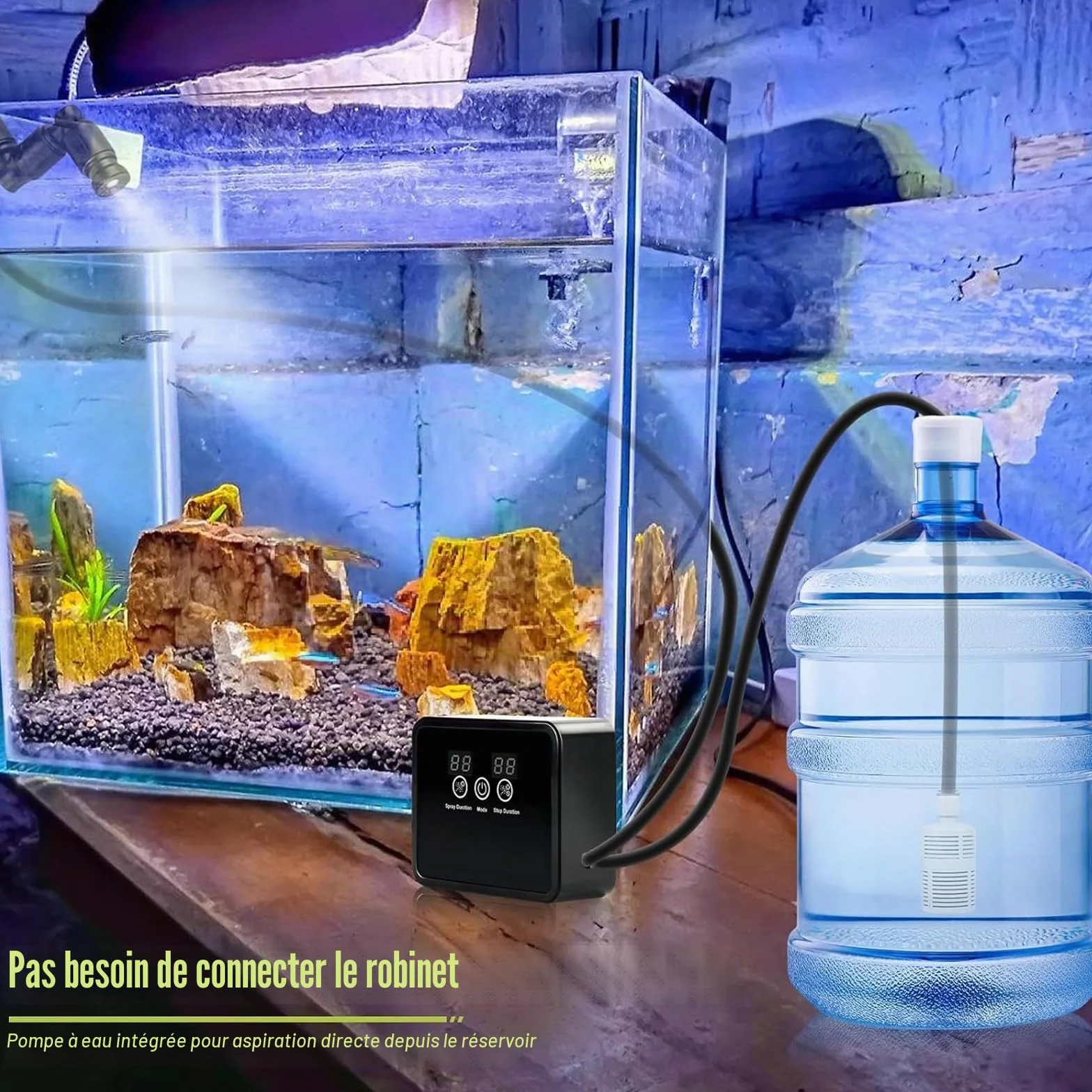 Humidificateur intelligent pour reptiles - Système d'arrosage pour terrarium avec minuterie et buses de pulvérisation