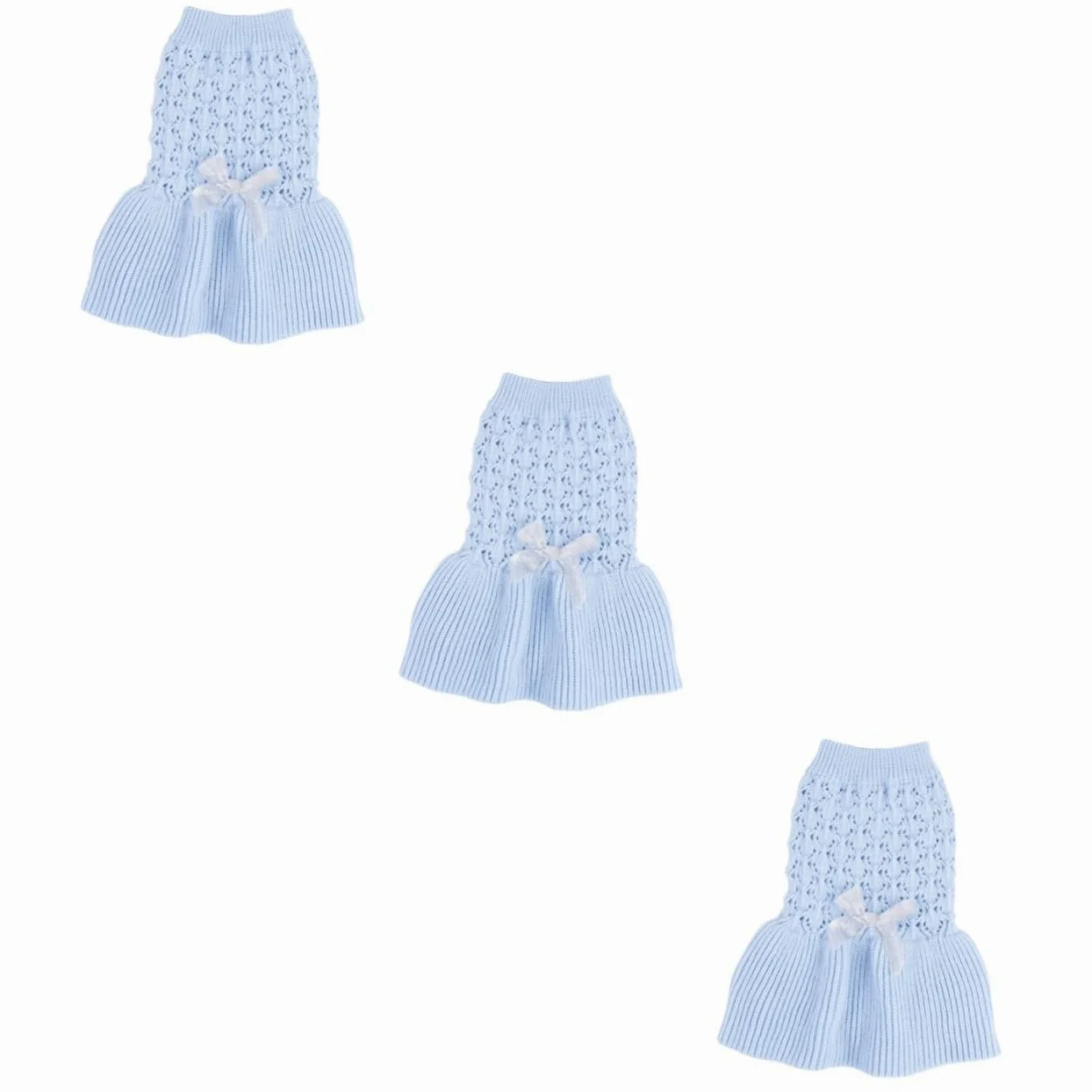 Didiseaon 3pièces Pull Printanier pour Chien Et Chat Vêtement Doux Laine pour Chiens Et Robe Adorable à Deux s Bleu