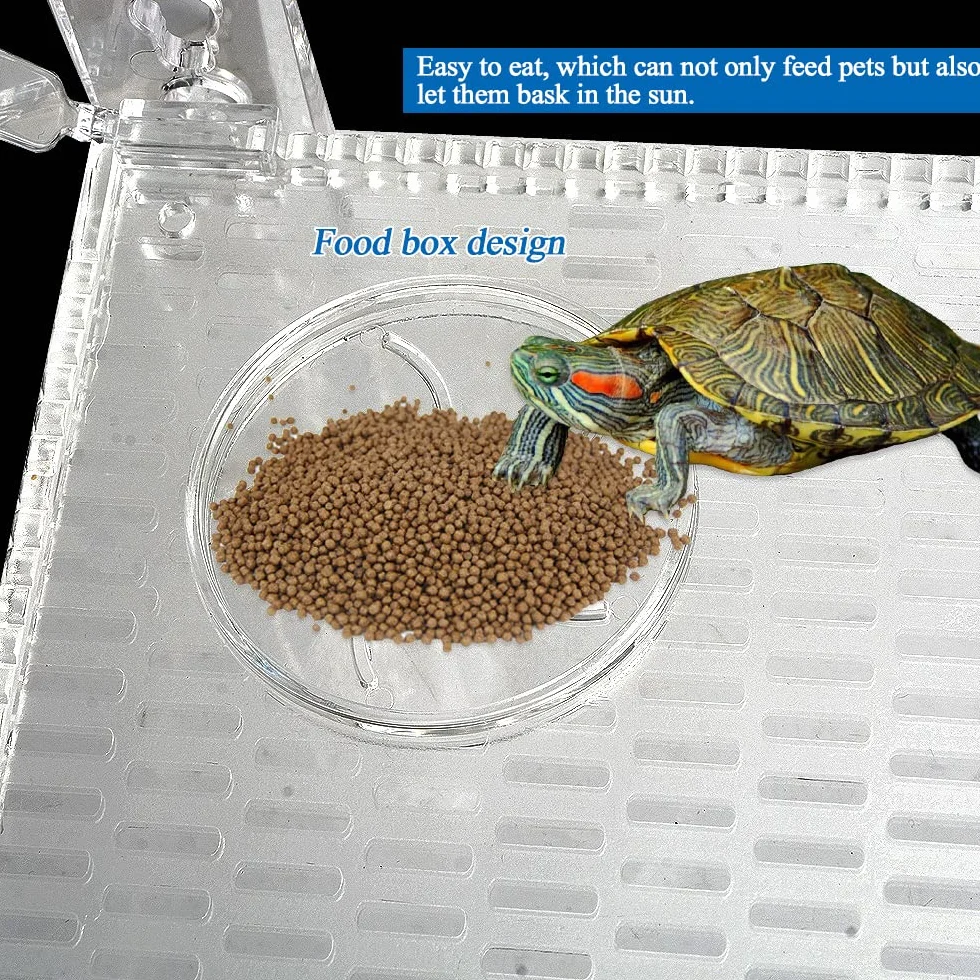 Grande Plateforme de Jeu pour Tortues avec Échelle en Roche, Accessoire Aquarium
