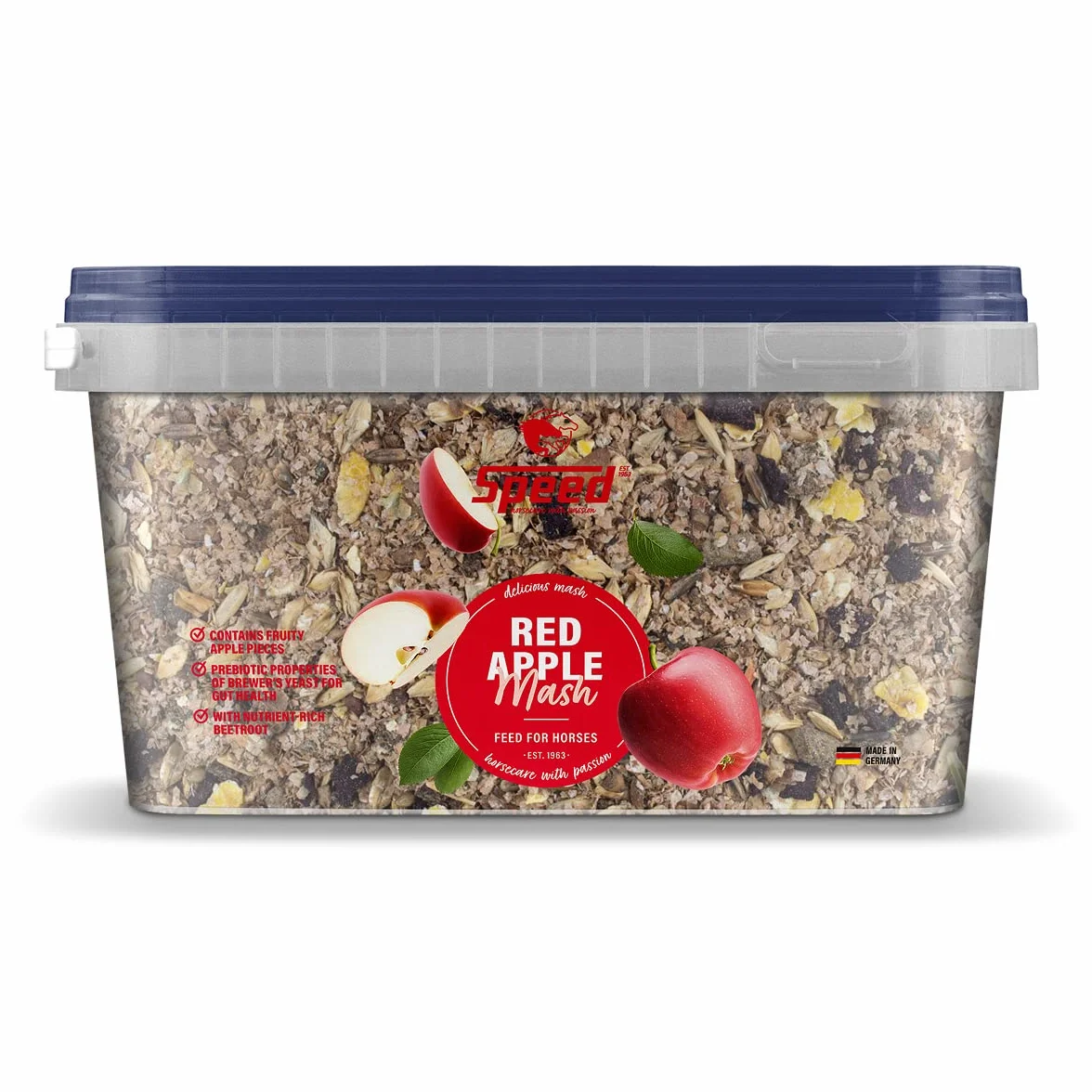 Speed Red Apple Mash 2,5 kg Nourriture Chevaux à Base de céréales avec Morceaux de Pommes et betteraves Rouges