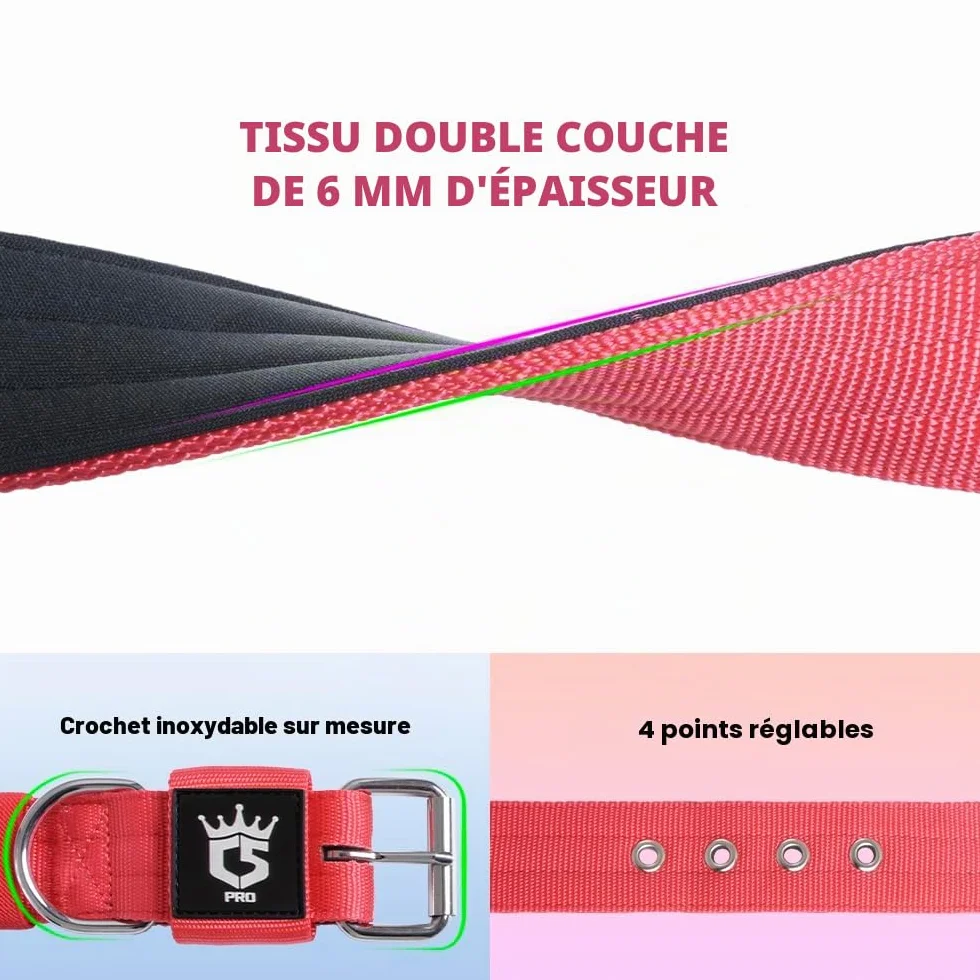 TSPRO Collier Tactique pour Chien Boucle Métal Réglable Largeur 3,8 cm Camo Rose M