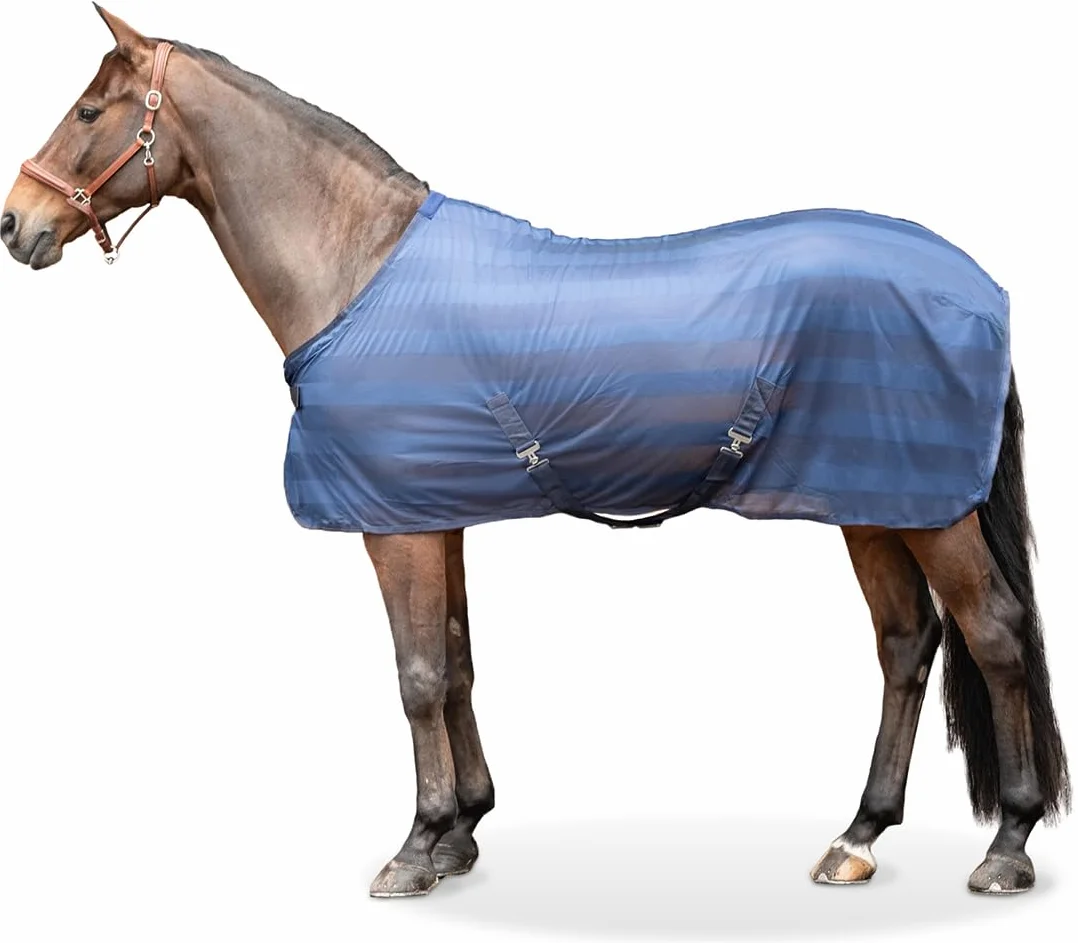 Equinate Couverture anti-mouches Guardian 165 cm bleu marine pour chevaux