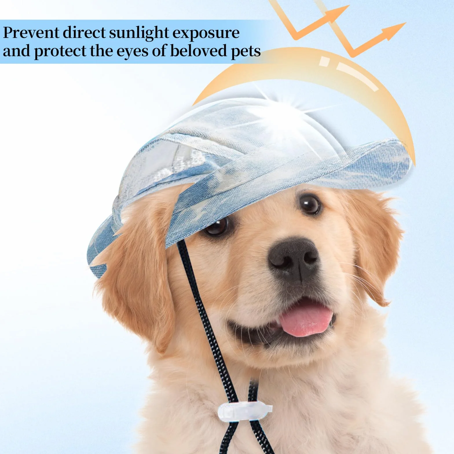 Chien Chapeau de Sport Élégant, Casquette de Baseball pour Chats Protection Solaire, Chapeau de Soleil pour Chiens Ajustable, Casquette de Soleil pour Petits Chiens, Chiots, Chats (Bleu, M)