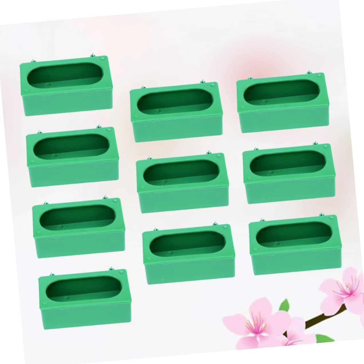 Mangeoire à Pigeons Plastique Vert Anti-éclaboussures, Lot de 10 | Facile à Remplir Nettoyer, Usage Maison ou Boutique, pour Calopsitte et Oiseau de Compagnie