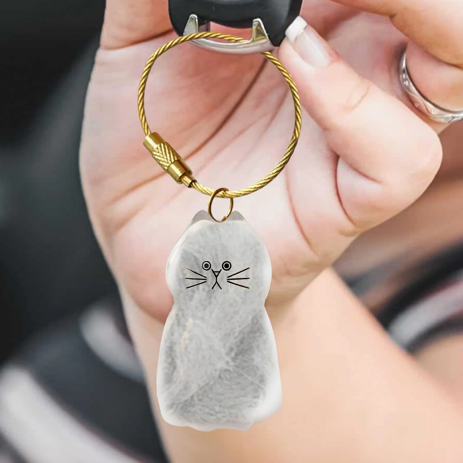 Bouteille de rangement poils chat porte-clés récupération poils chien transparent portable