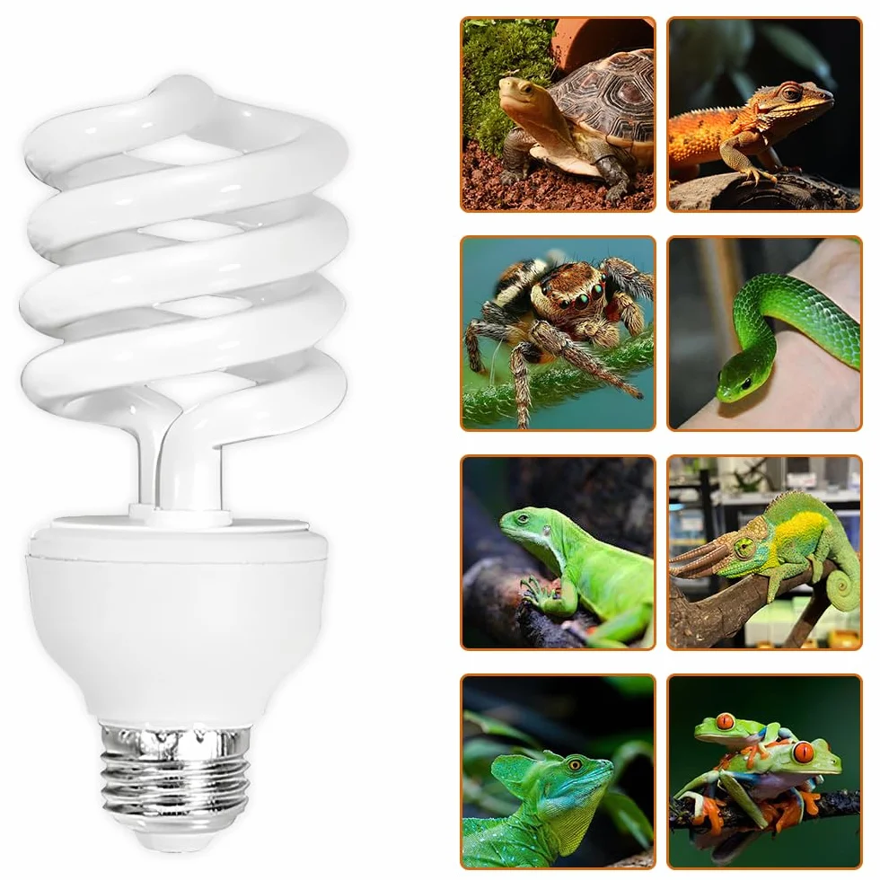 Ampoule UVB 26W UVA UVB 10.0 E27 pour Reptiles Lampe Fluorescente Compacte Terrarium