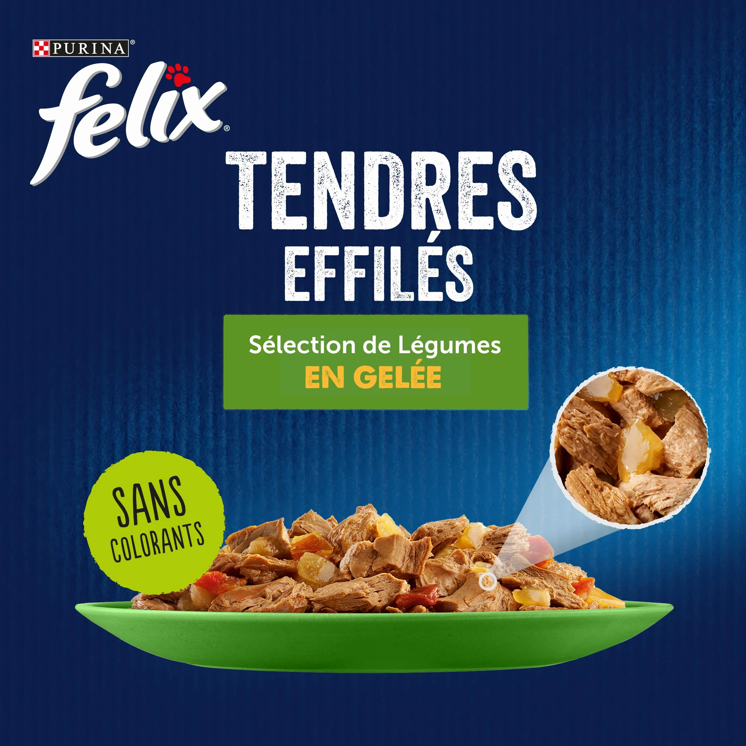 Felix Tendres Effilés Chat Adulte En Gelée 24 x 85g Sélection Mixte aux Légumes Saumon Truite Bœuf Poulet