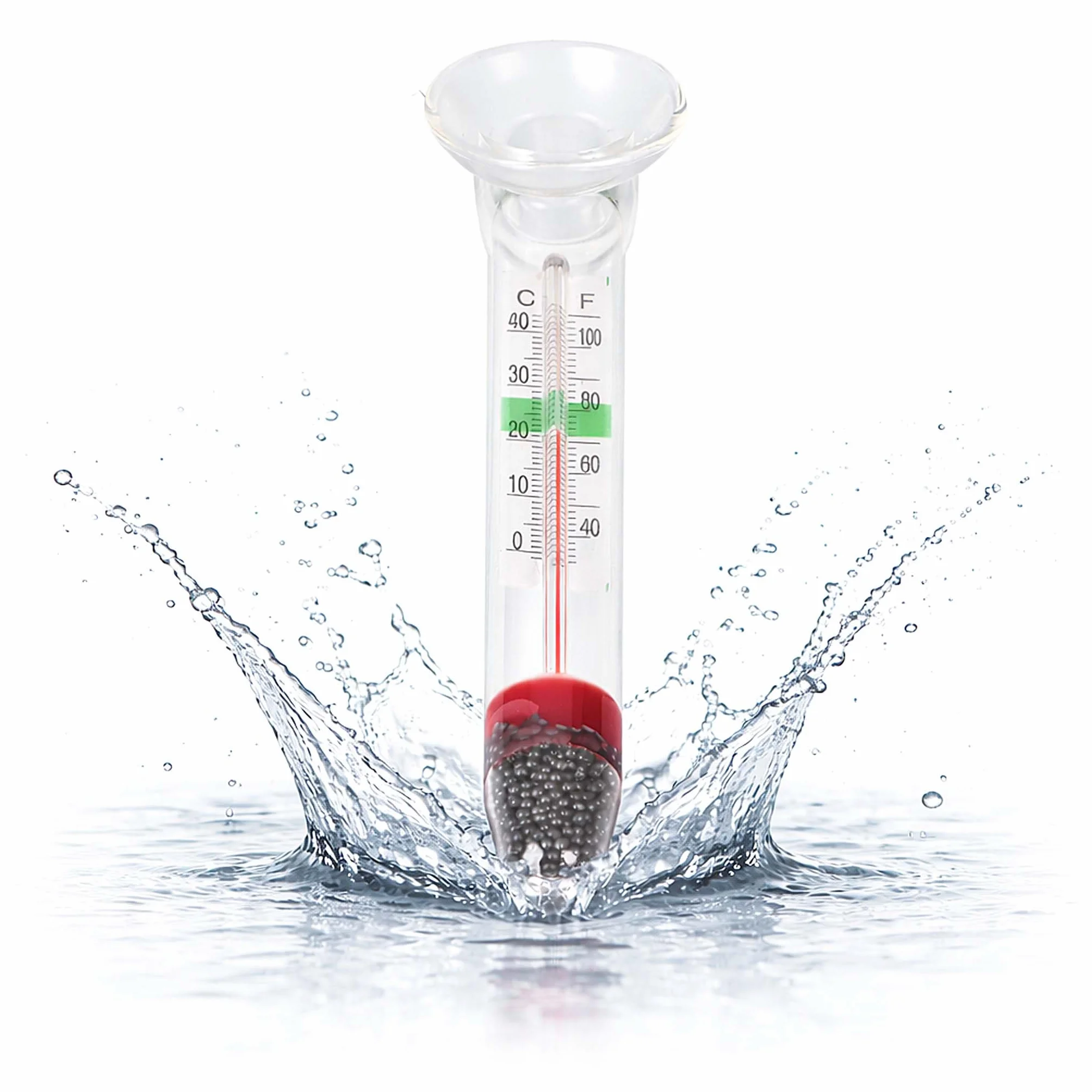SunSun WDJ-02 Thermomètre flottant en verre pour aquarium avec ventouse