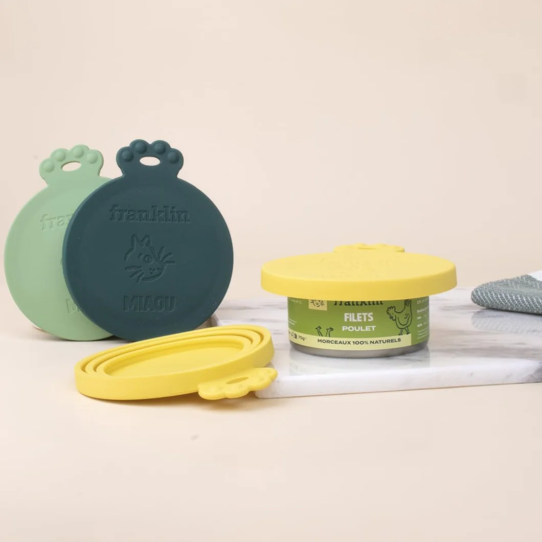 Franklin Couvercle en Silicone pour Boite de Conserves Lot de 3 Universelles Hermétiques