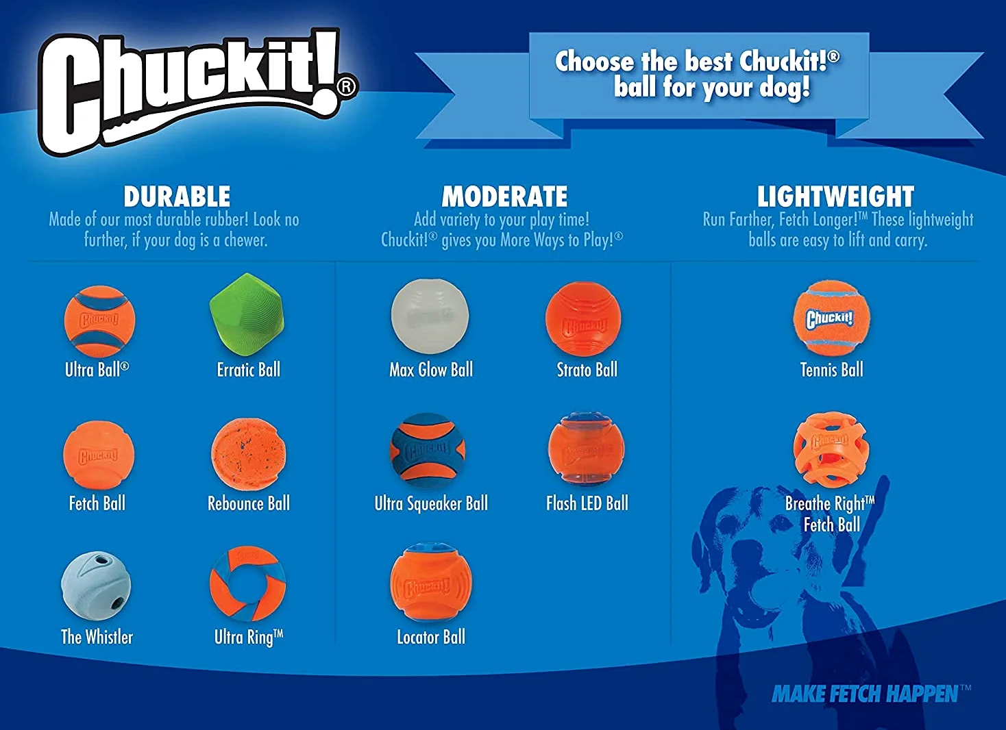 Chuckit! Ultra Squeaker Ball Natural Rubber Dog Toy Large - Pack of 4