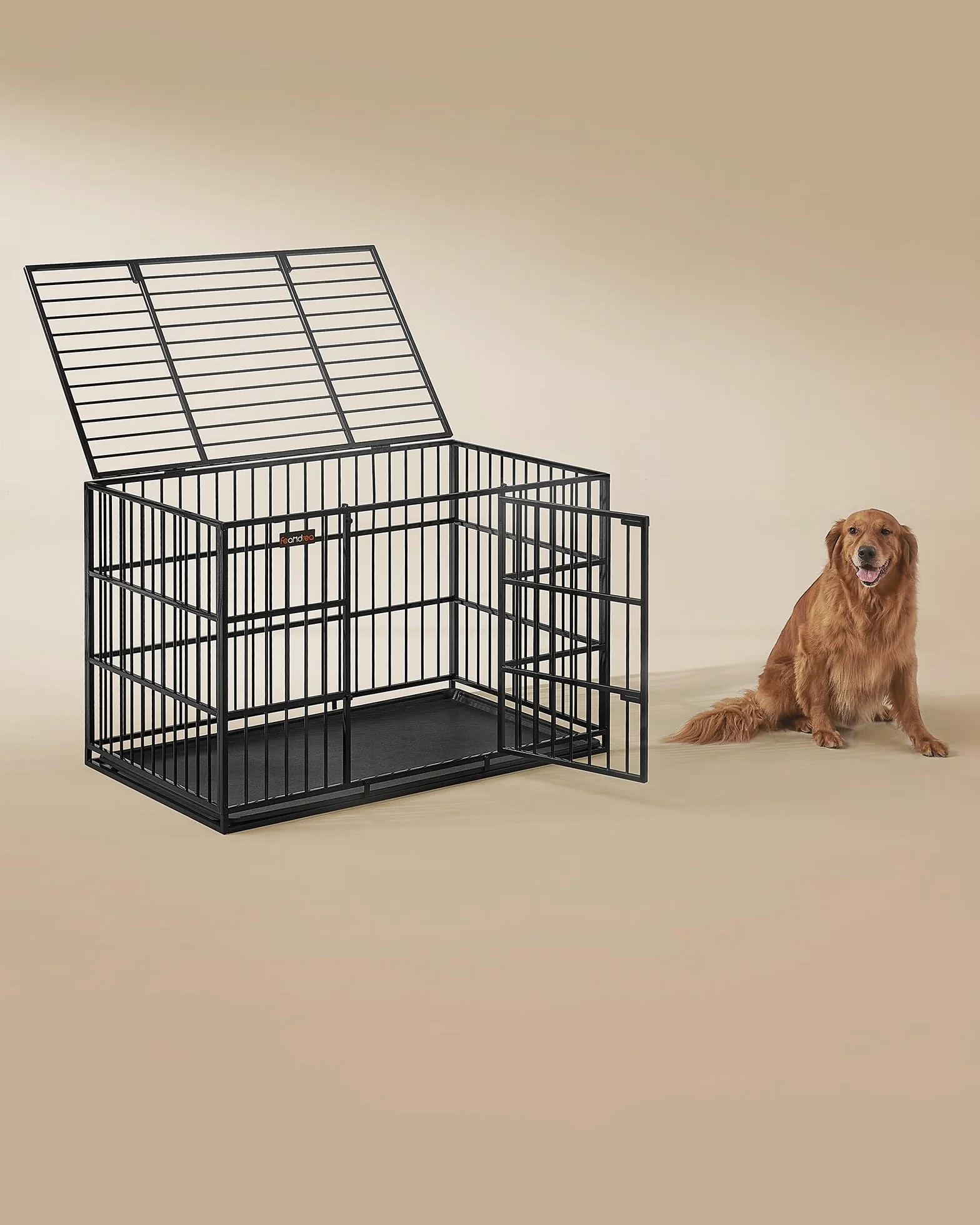 Feandrea Cage pour Chien Ultra-résistante 122 x 75 x 80 cm Noir d'encre PPD006B01