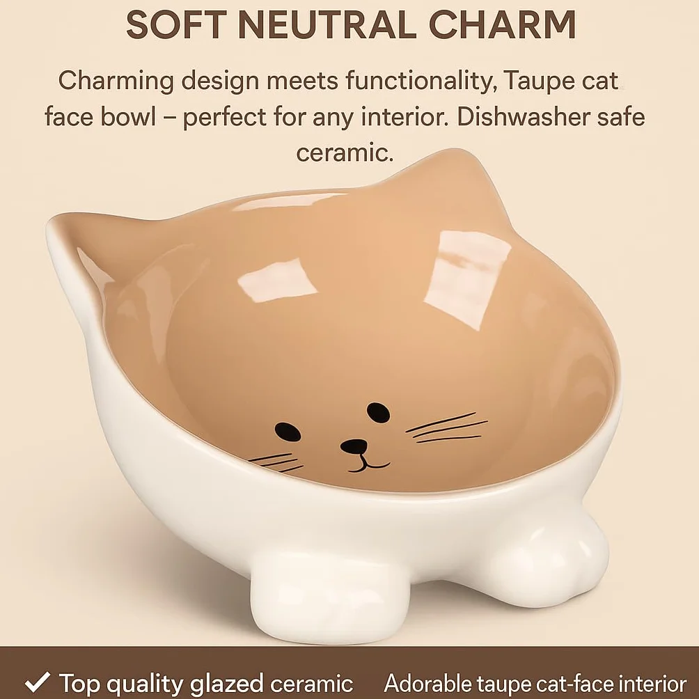 Flamingo Gamelle pour Chats Puzi Rose - Gamelle Antidérapante Céramique 125ML