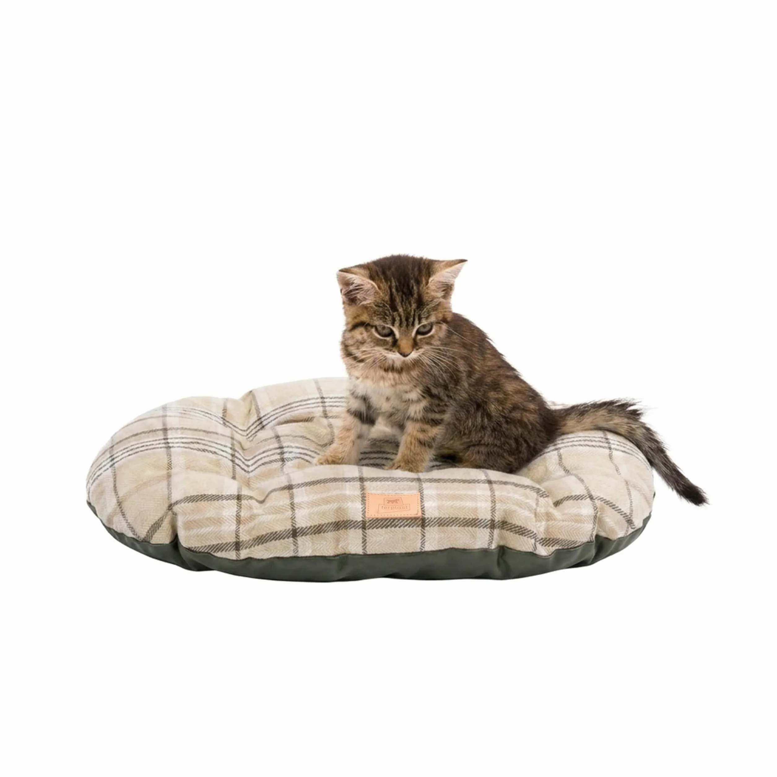 Ferplast Scott Coussin Rembourré Double-Face Écossais Velours Lavable Chien Chat Marron 45/2