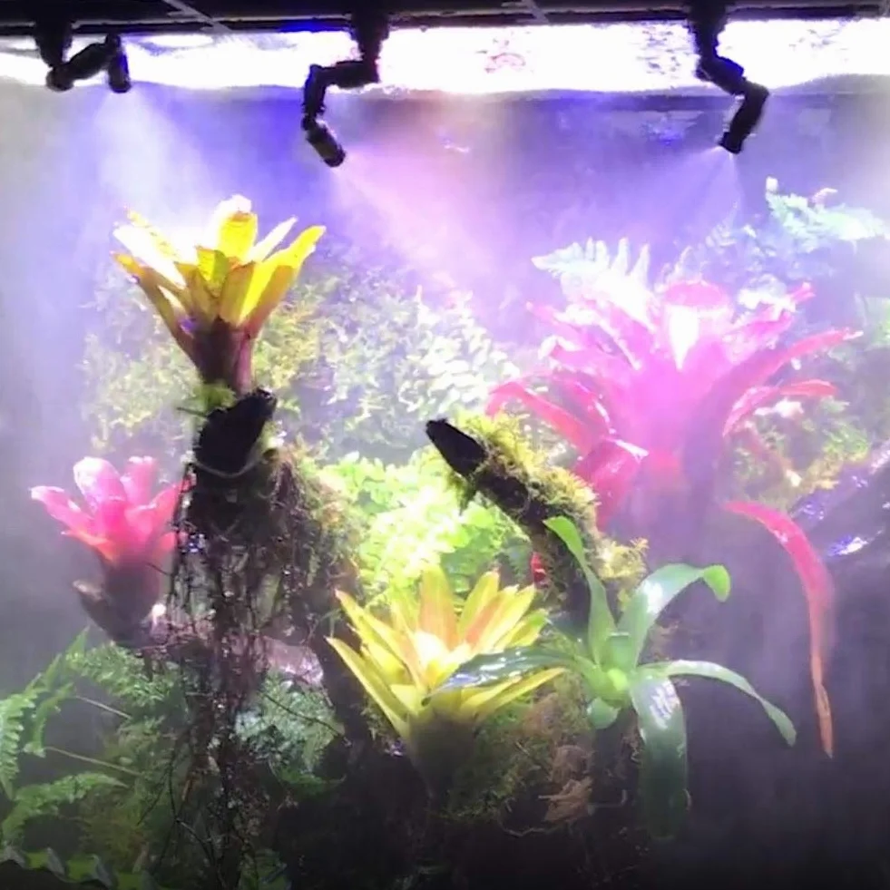 Zerodis Reptiles Buse de Terrarium, Fogger Mist Sprinkler 360° réglable Double tête pour Système d'Aquarium Connect 1/4'' Tub