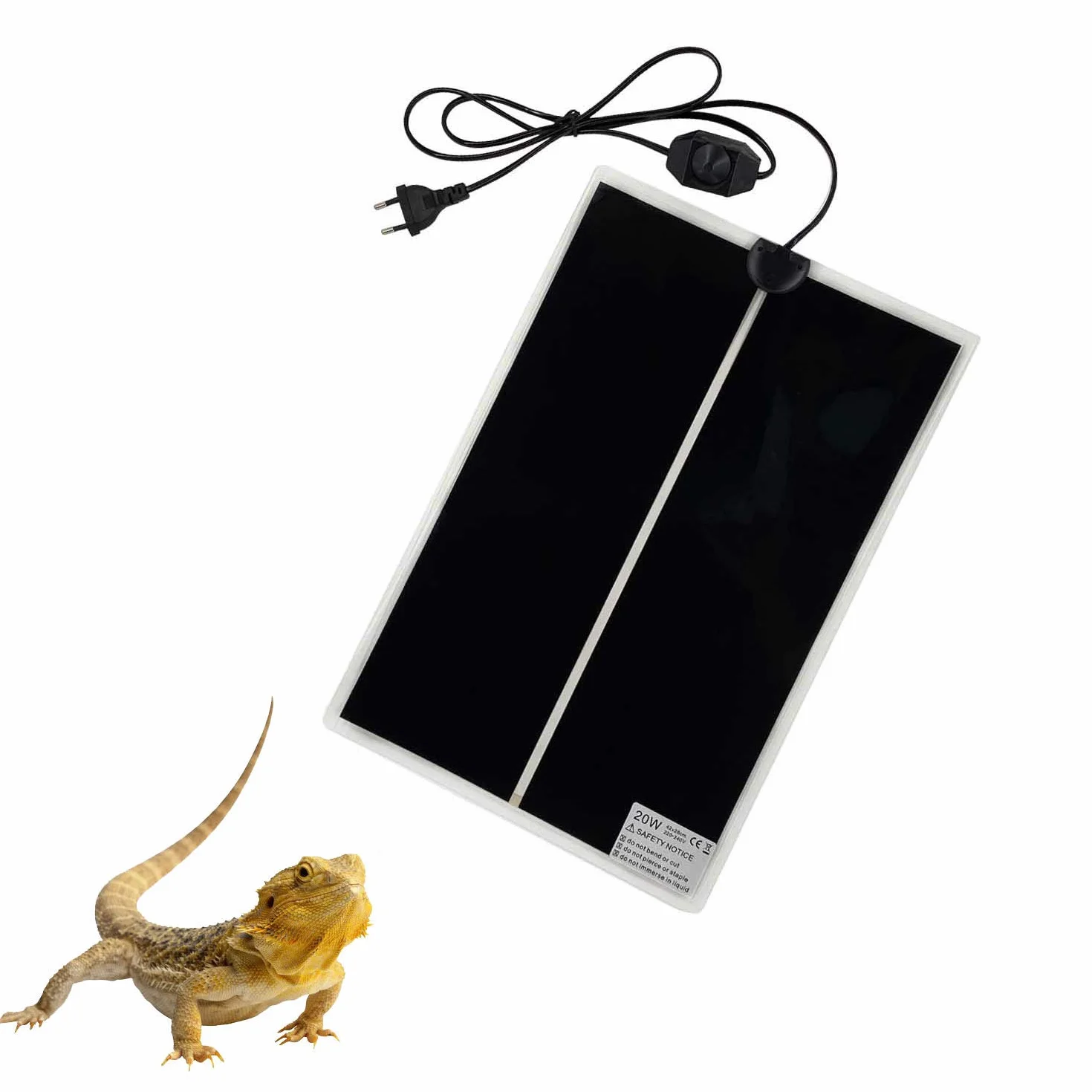 Tapis Chauffant Reptile PeSandy 42x28CM Réglable Contrôle Température pour Tortue Serpent Lézard Gecko