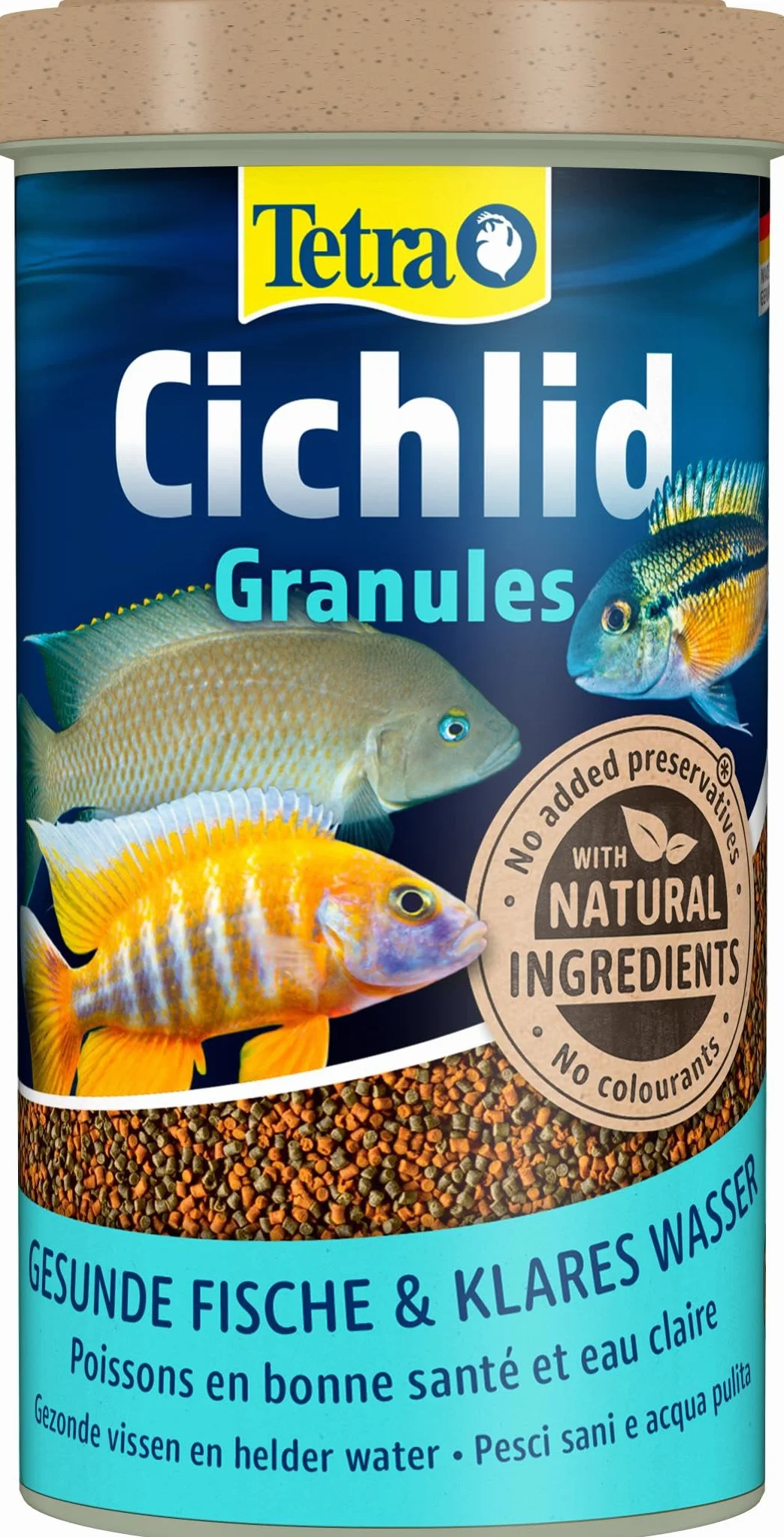 Tetra Cichlid Granules Aliment Complet pour Cichlidés de Taille Moyenne Poissons Eau Douce Tropicale 500ml