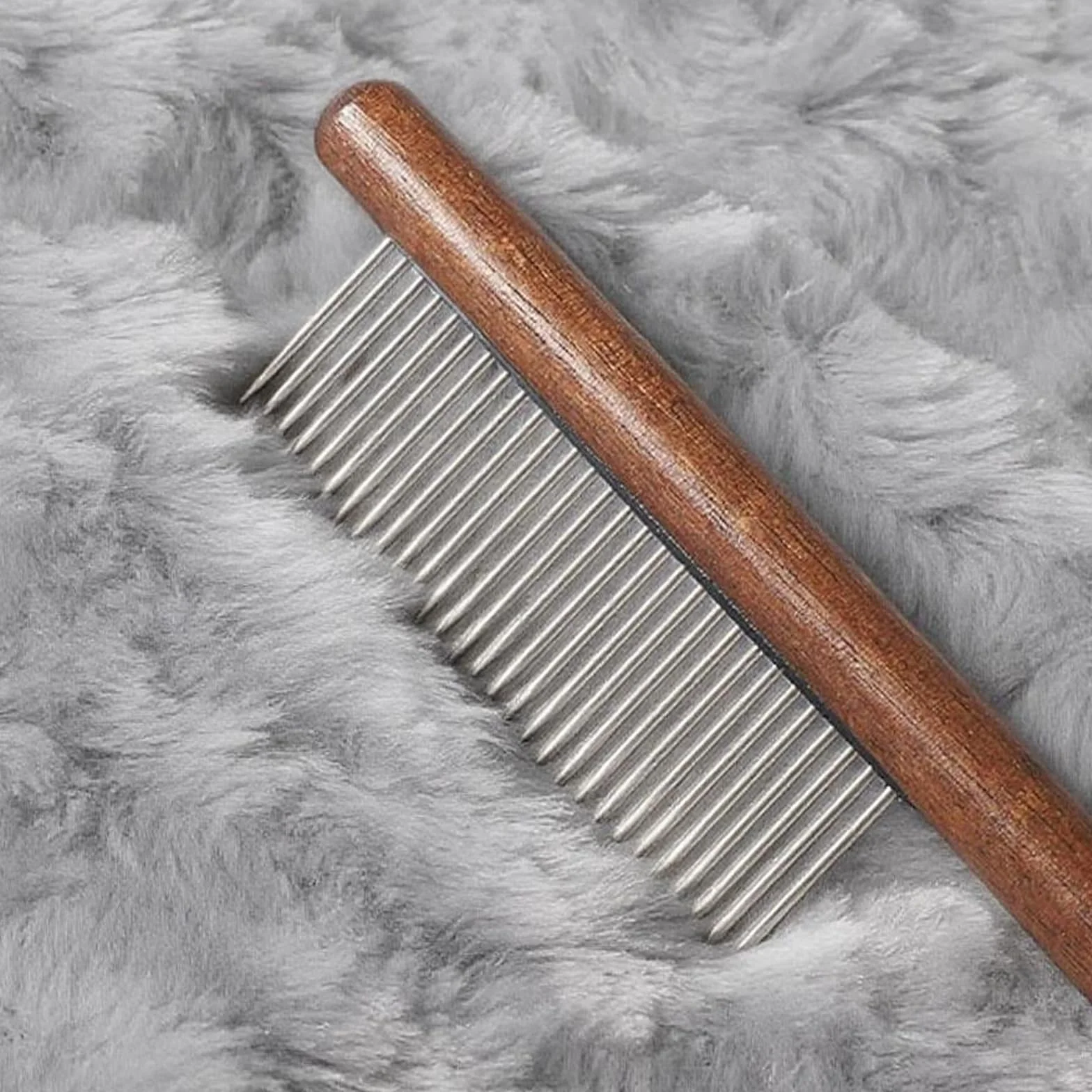 Peigne en bois pour chat et chien - Portable, long, anti-boules de poils