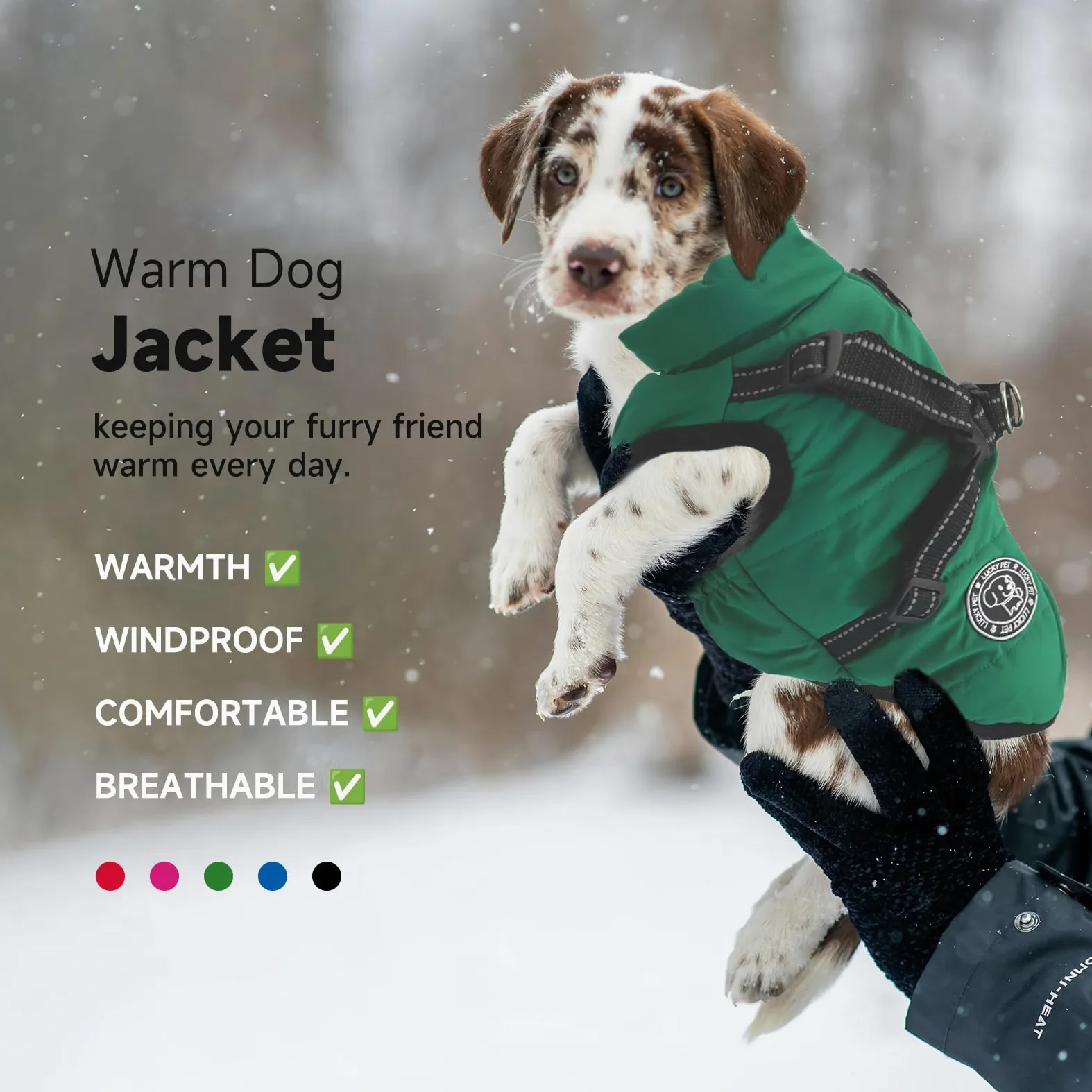 Manteau Imperméable pour Chien avec Harnais - Veste d'Hiver Chaude, Gilet pour Petits et Moyens Chiens