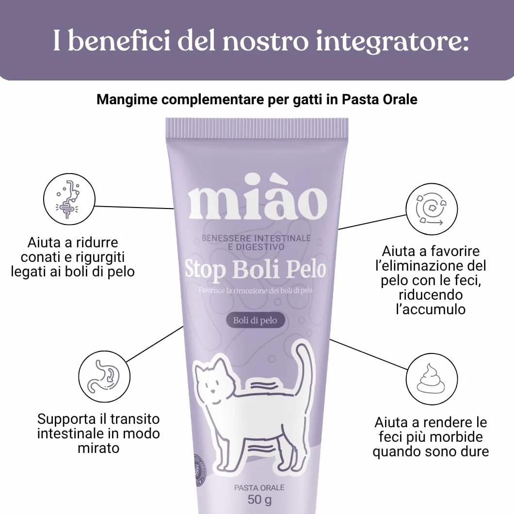 Pâte au Malt pour Chats Miào Stop Boules de Poils – Soutien Intestinal avec Fibres et Psyllium