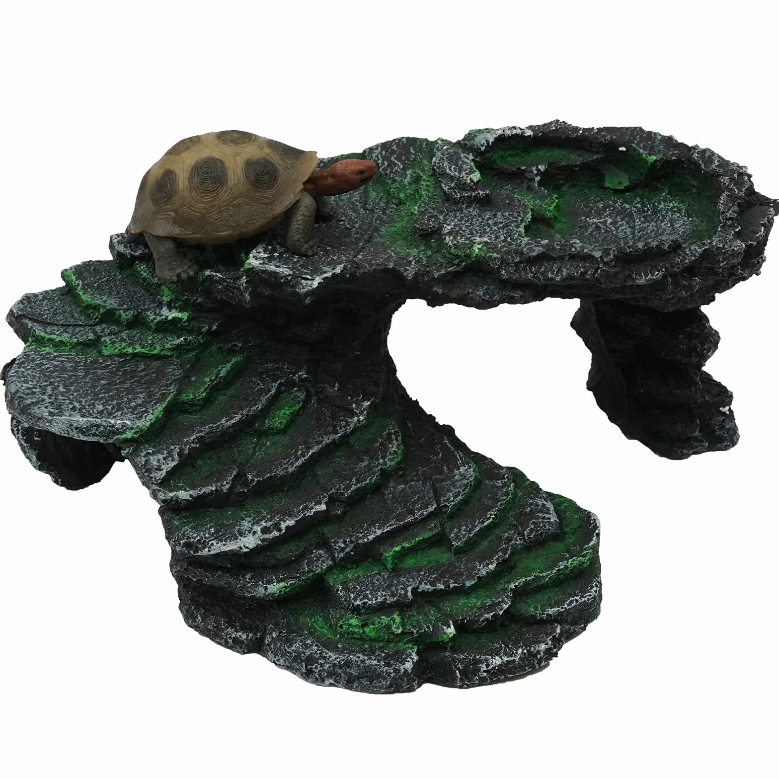Résine Plate Forme pour Reptiles Tortue Abri Amphibiens Accessoire Décoration