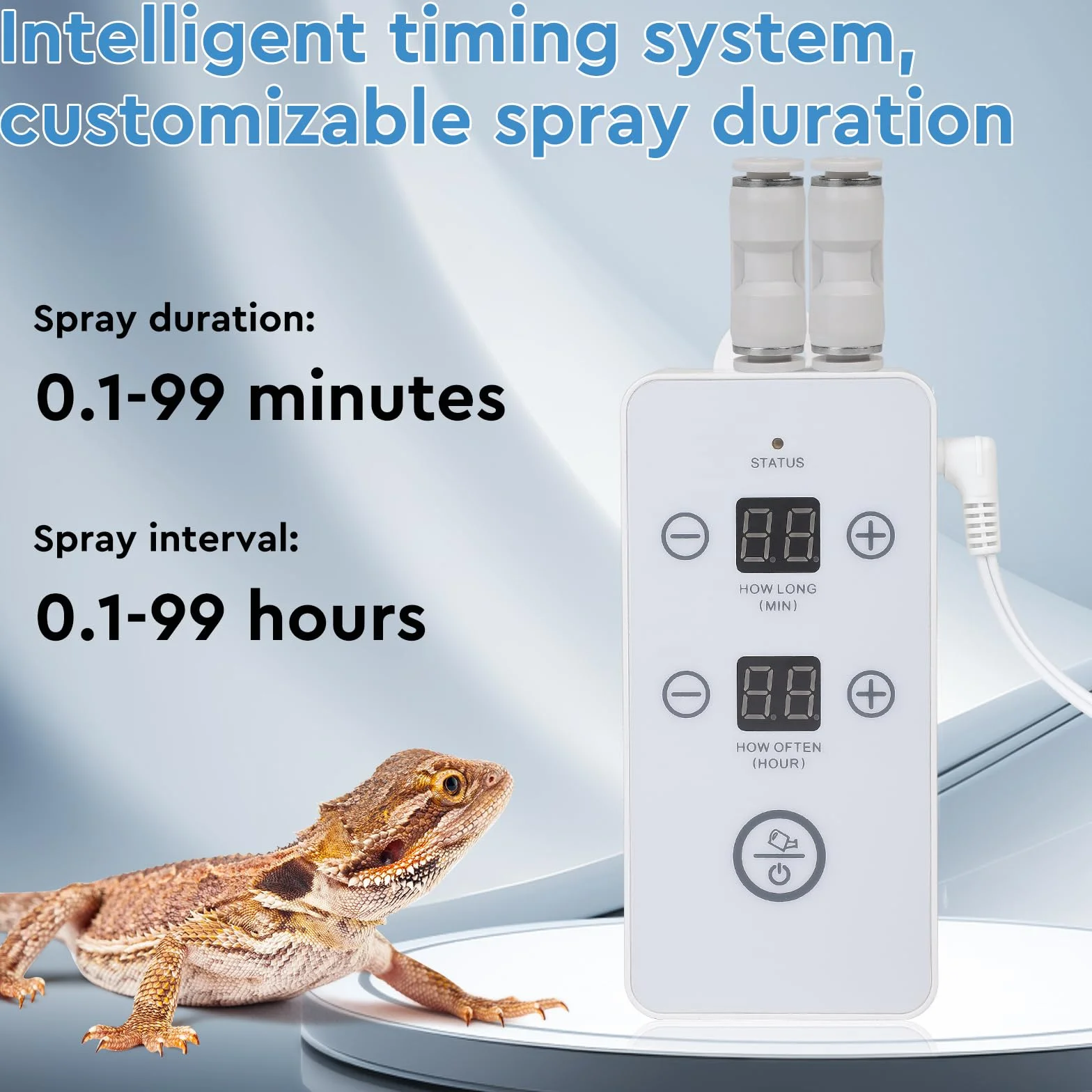 CPROSP Brumisateur Terrarium Reptile, Système de Brumisation avec Minuterie, Buse Réglable 360°, Humidificateur pour Reptiles Amphibiens Plantes