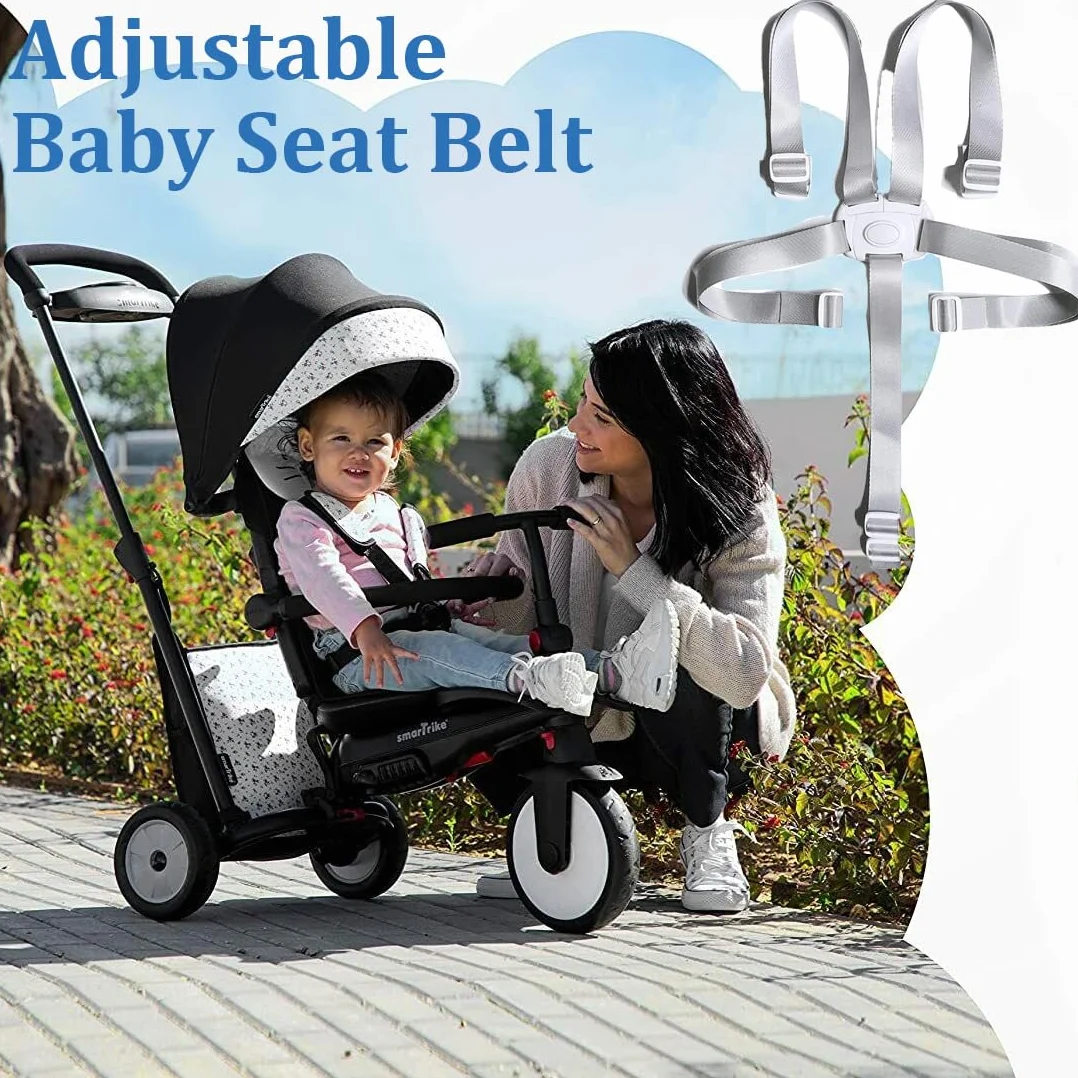 Harnais 5 Points pour Poussette, Sangle de Sécurité Ajustable pour Chaise Haute Bébé