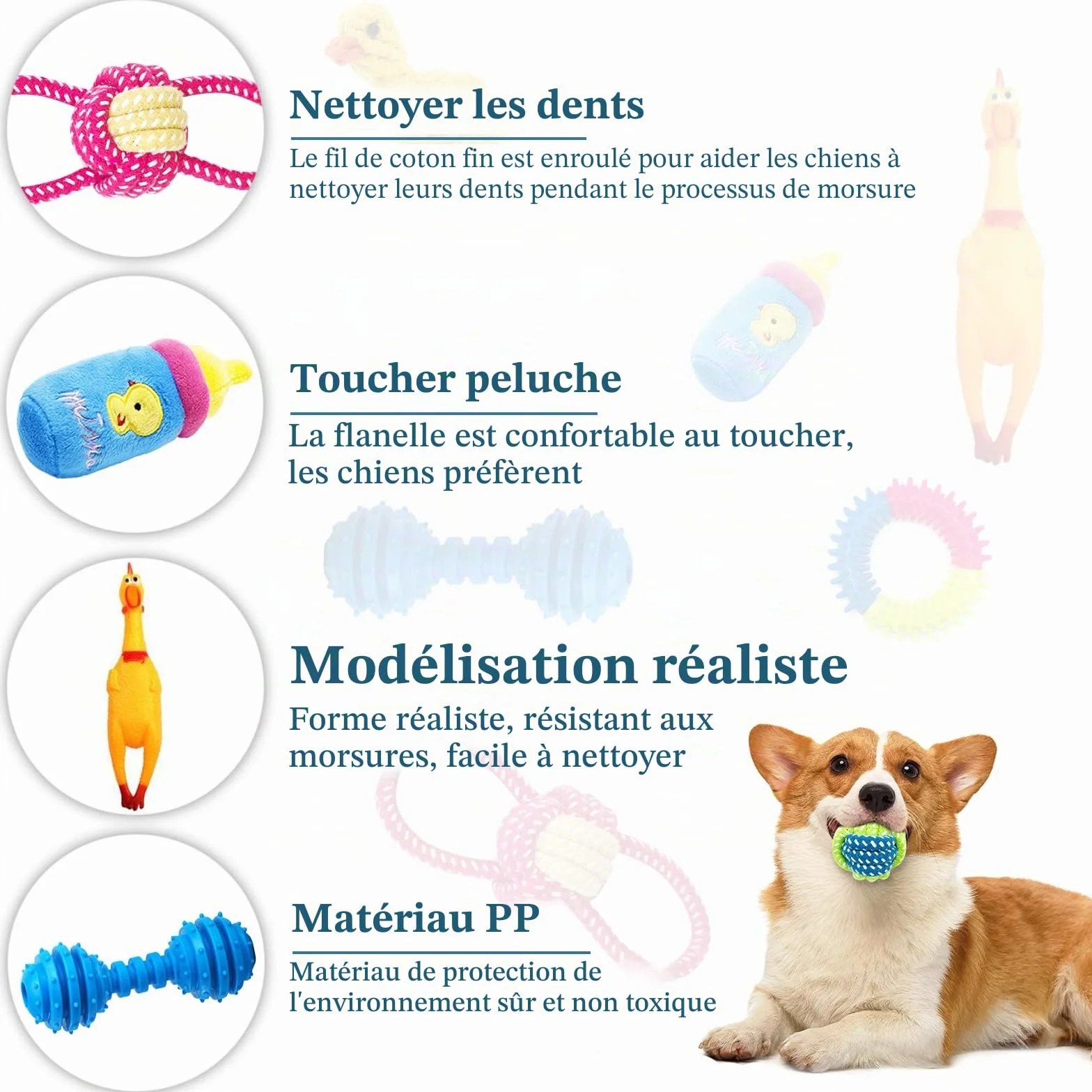 JOYBOY Jouets pour Chien 18 Pièces Corde à Mâcher Durable Indestructible