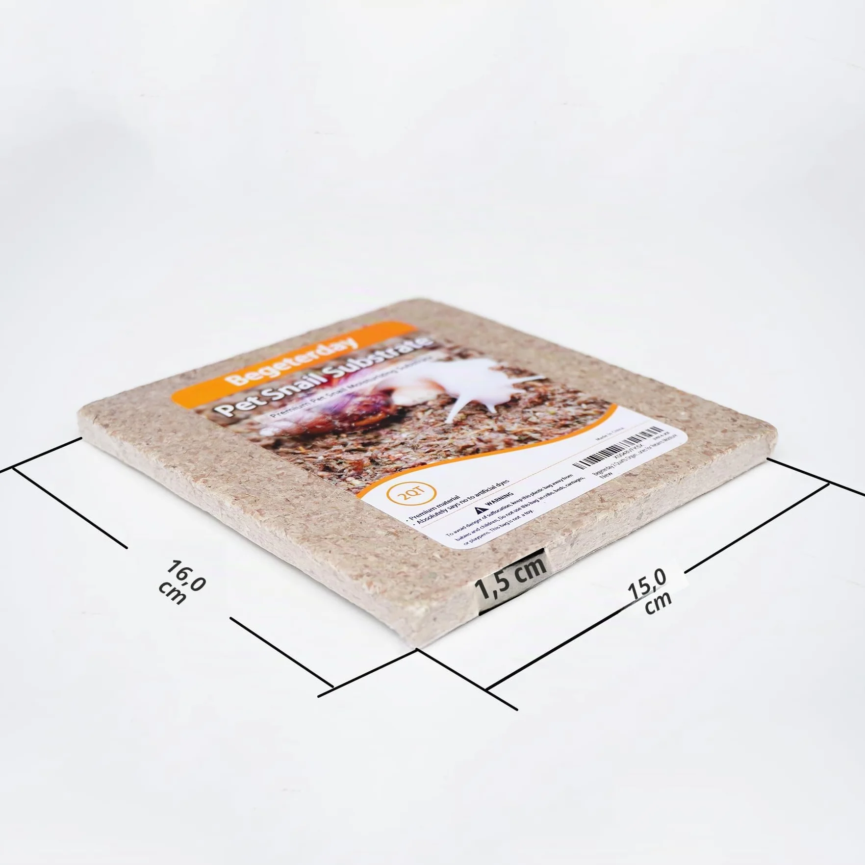 Substrat en fibres organiques 2L pour escargots de compagnie, accessoires de terrarium rétention d'humidité