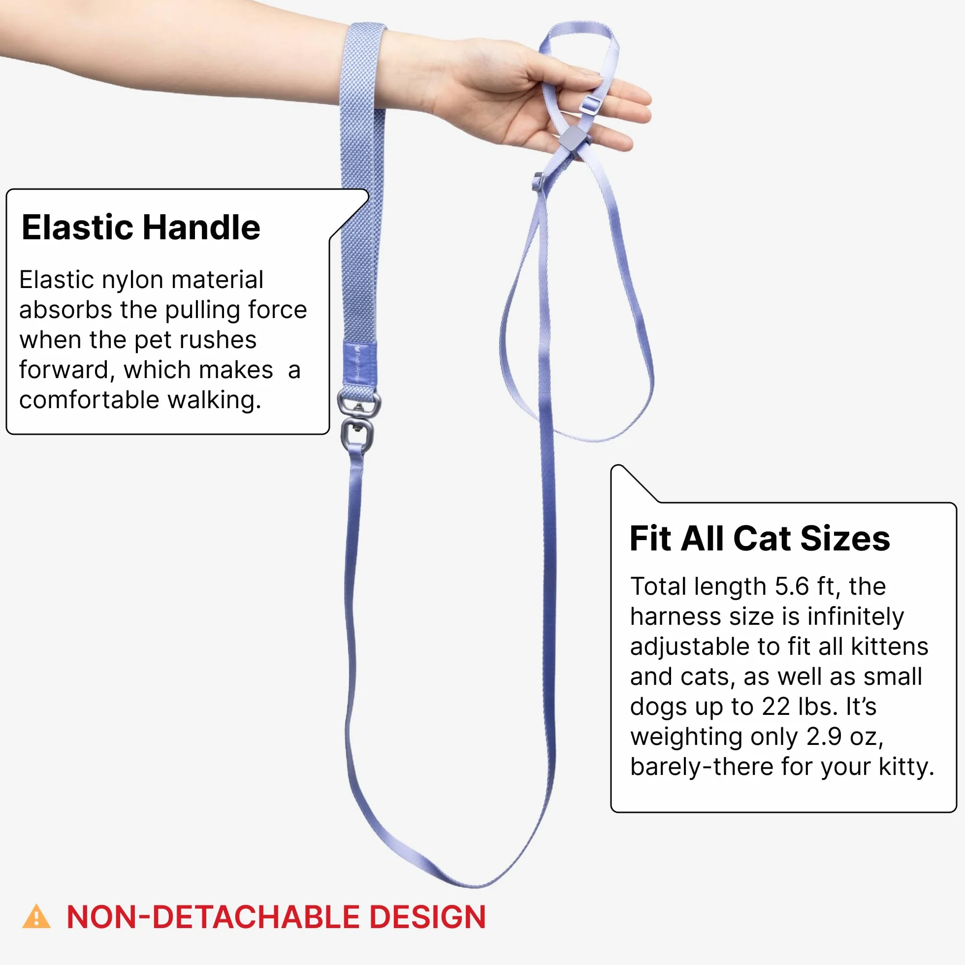 Harnais et laisse pour chat anti-fuite nylon rouge vif