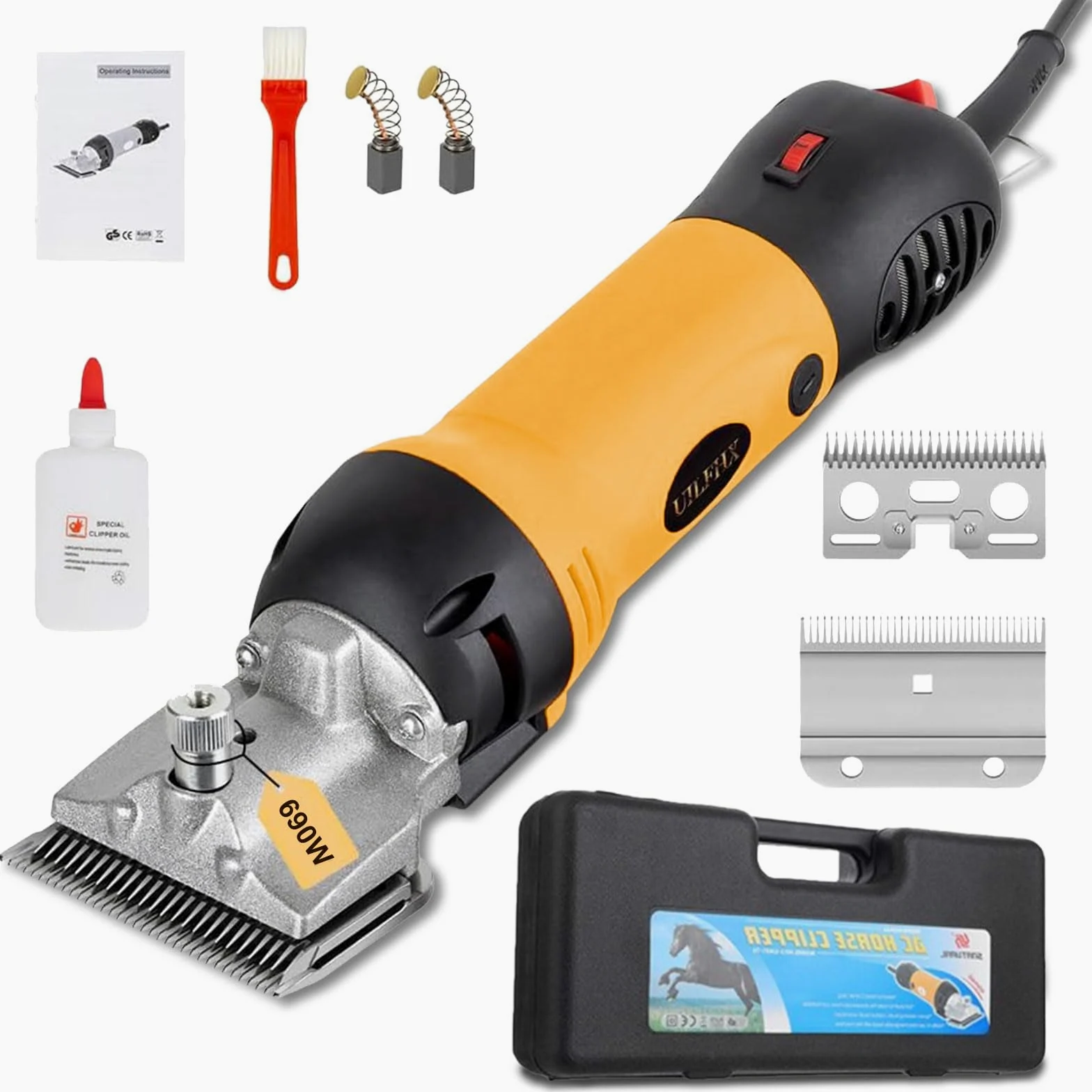 Tondeuse électrique pour chevaux 690 W | Tondeuse professionnelle pour moutons, alpagas, chèvres, animaux domestiques et animaux d'élevage