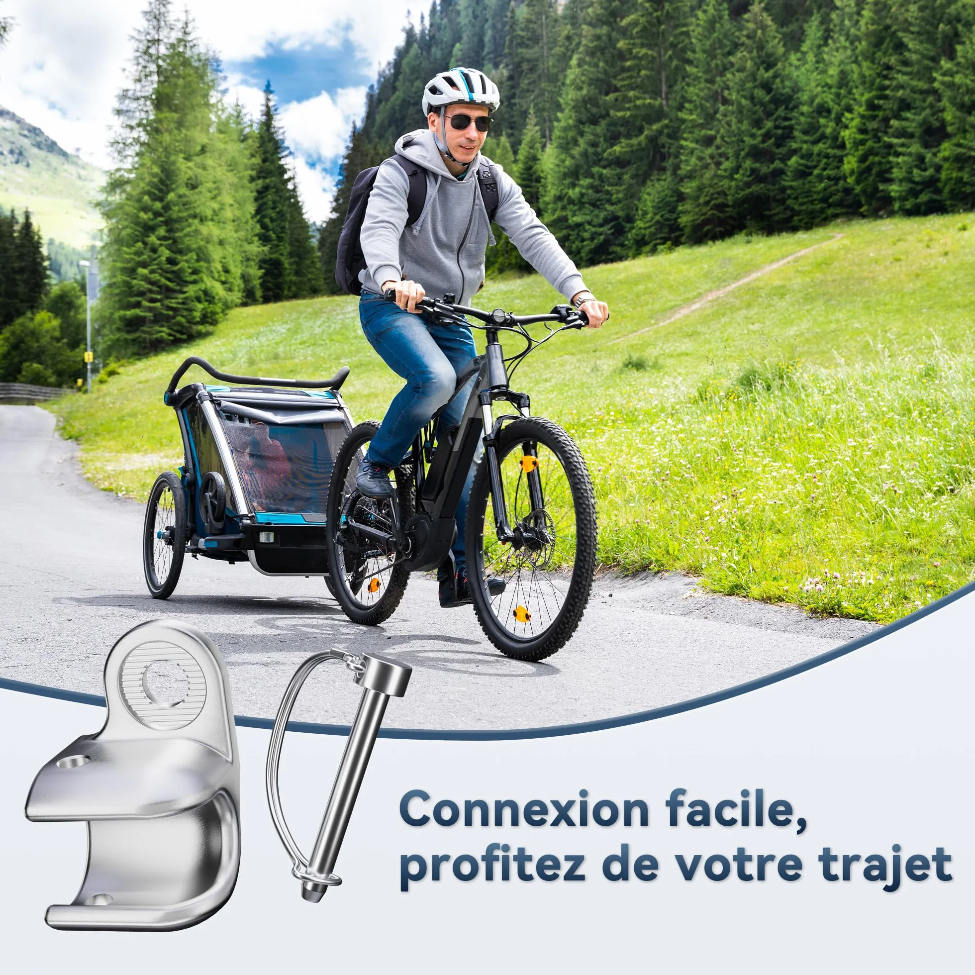 Raccord de remorque de vélo Thule Chariot Coaster avec goupille de sécurité