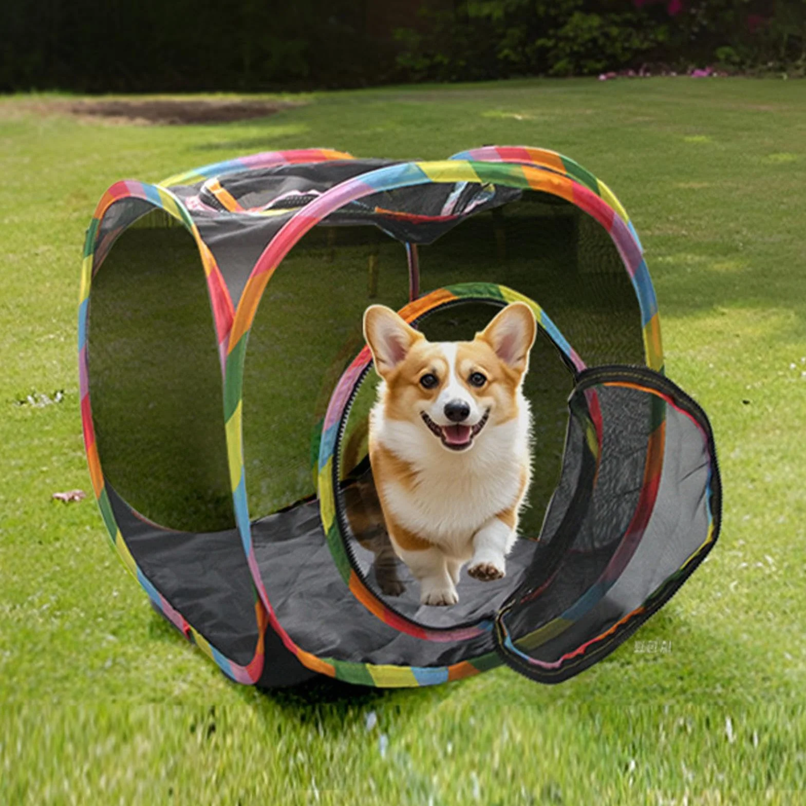 Cube pour Chat d'Extérieur - Cabane de Jeu avec Toit - Maison Pliante en Maillage Aéré