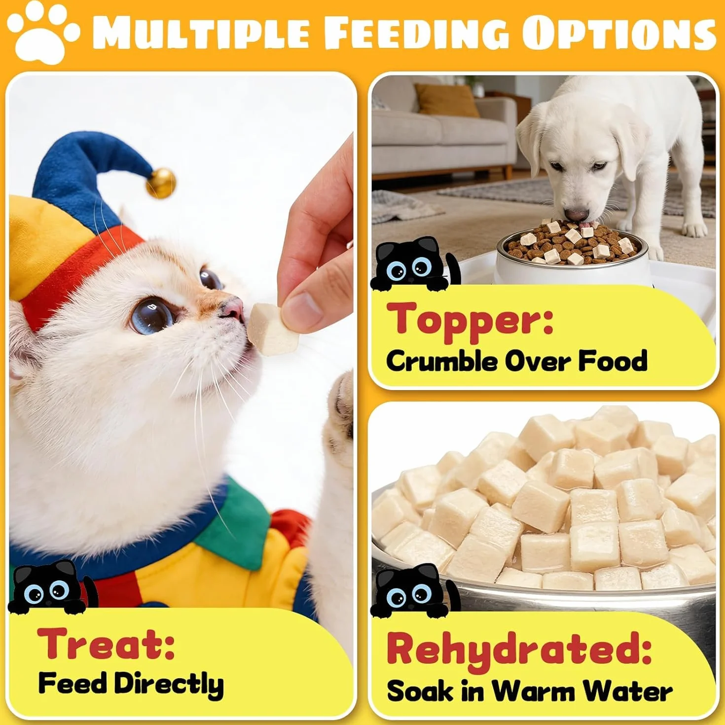 Friandises de poulet lyophilisé pour chats et chiens, riches en protéines, faibles en gras, snack FreezeDried