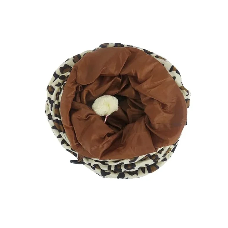 Tunnel pour Chat Parfait Imprimé Léopard Froissé 2 Voies Tunnel pour Animaux De Compagnie Chaton Jouer Jouet Pliable Lapin Jouets Produits pour Chats