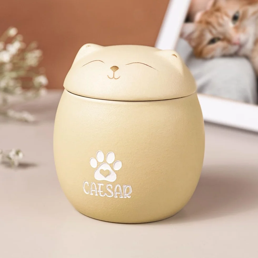 Urne funéraire personnalisée pour Chien et Chat avec nom et date, symbole personnalisé